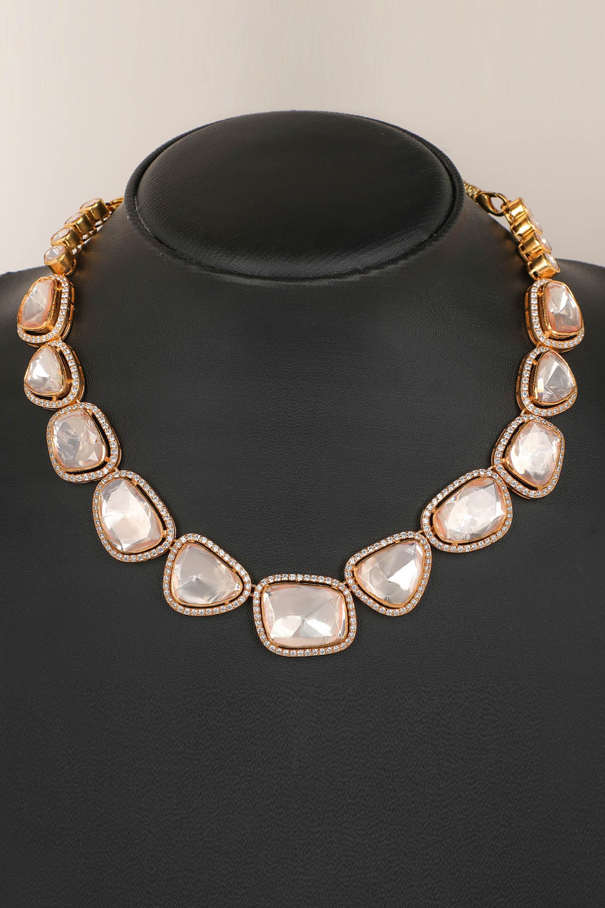 Single Line Polki Necklace Set