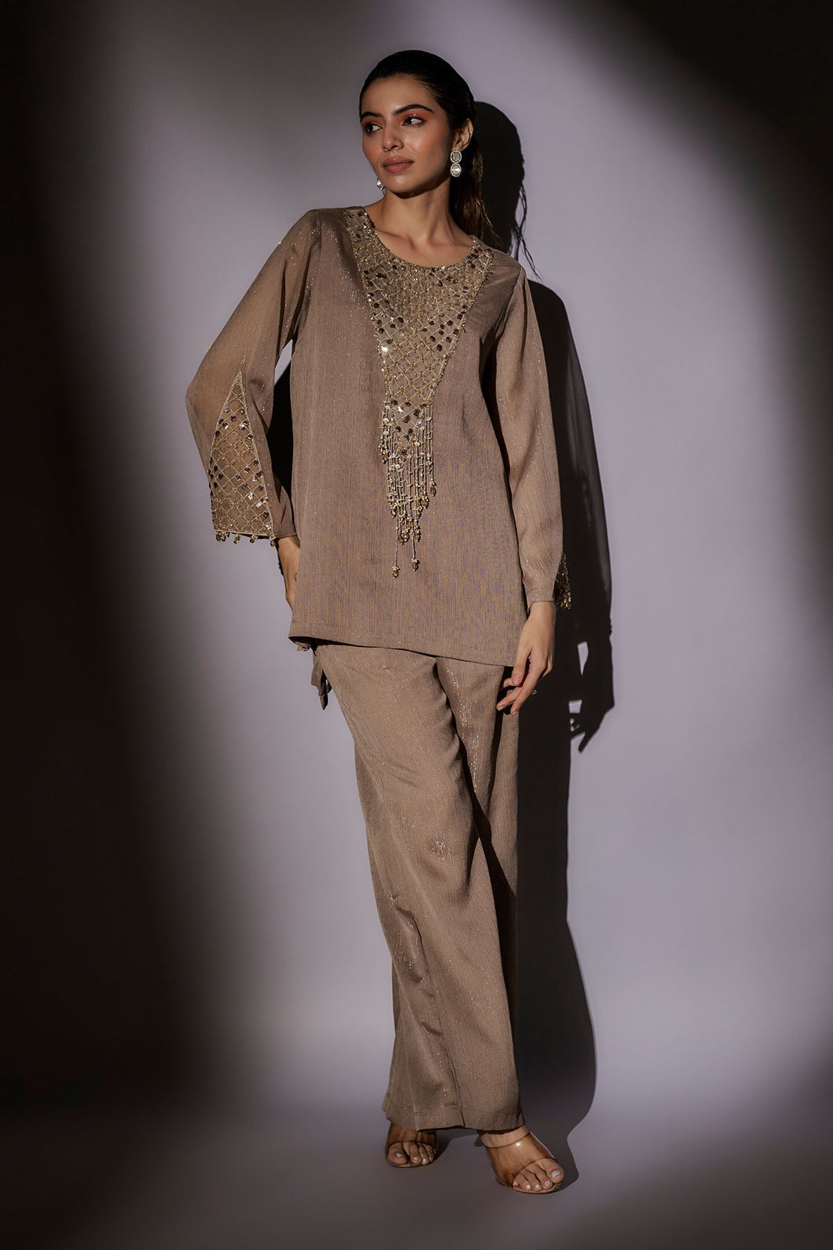 Buy Skin Embroidered Kaftan & Pants by Ajiesh Oberoi for women online at ScrollnShops