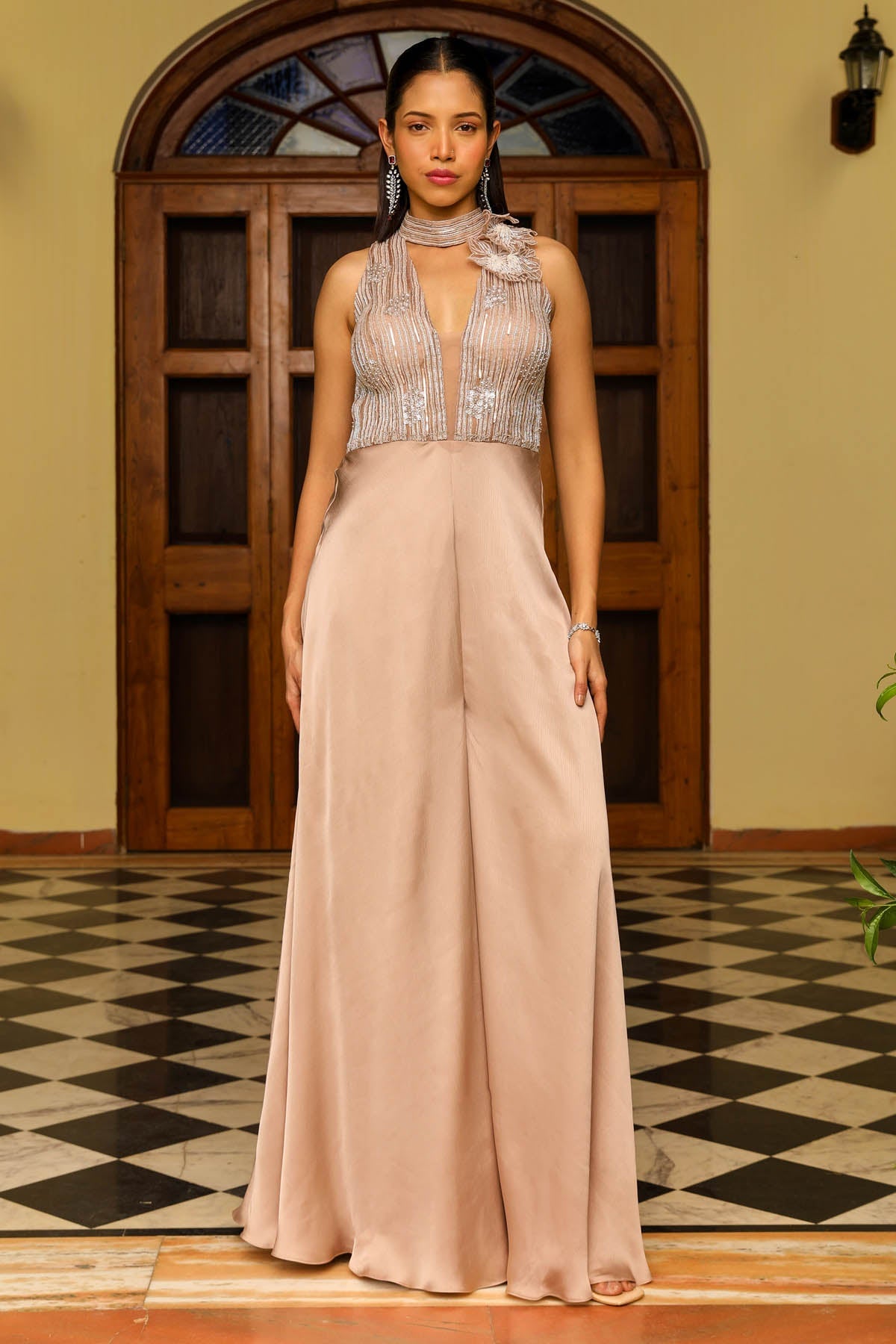 Buy Skin Embroidered Yoke Jumpsuit Online