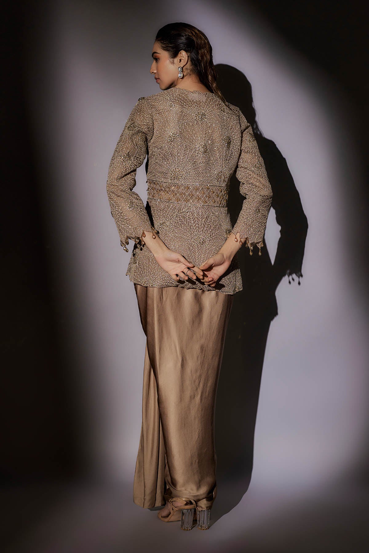 Skin Full Embroidered Skirt Set