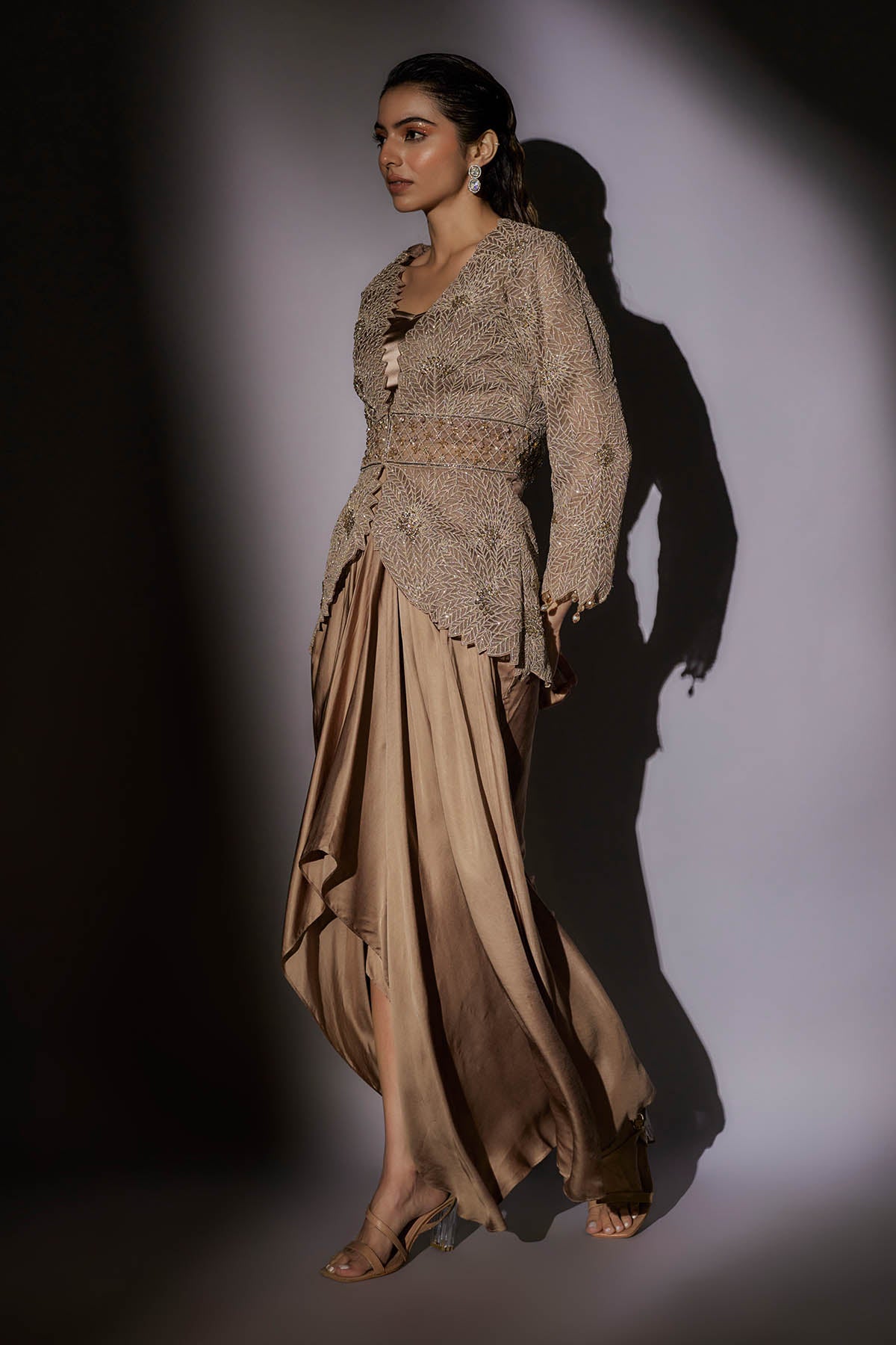 Skin Full Embroidered Skirt Set