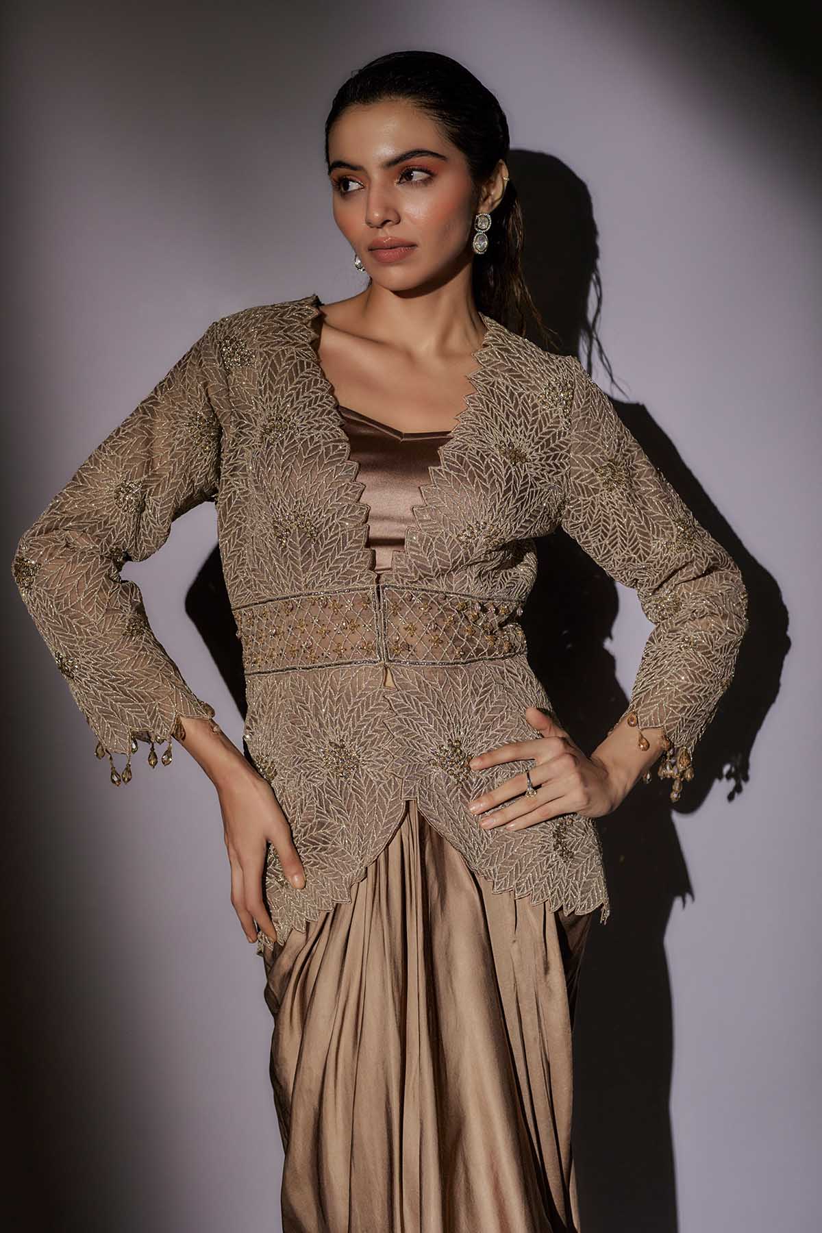 Skin Full Embroidered Skirt Set