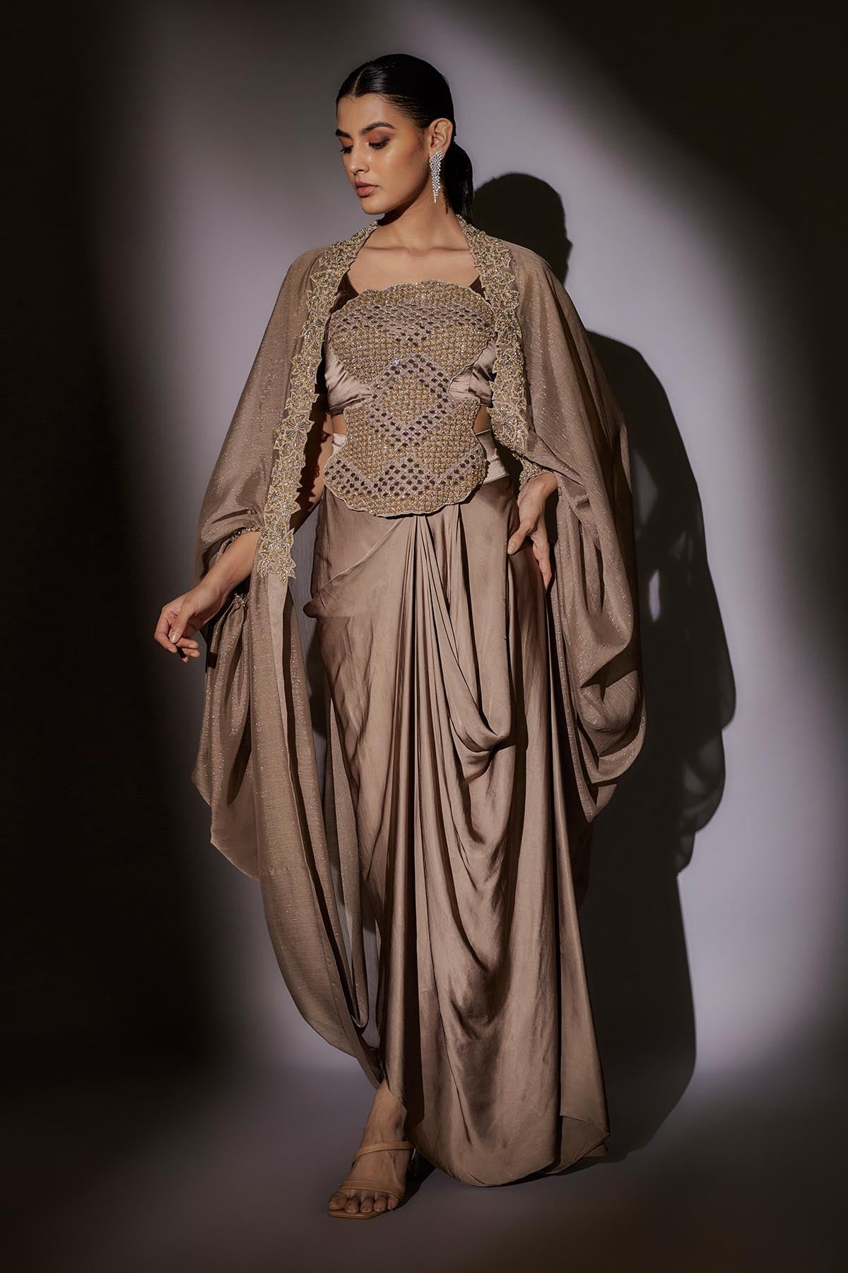 Skin Hand Embroidered Skirt Set