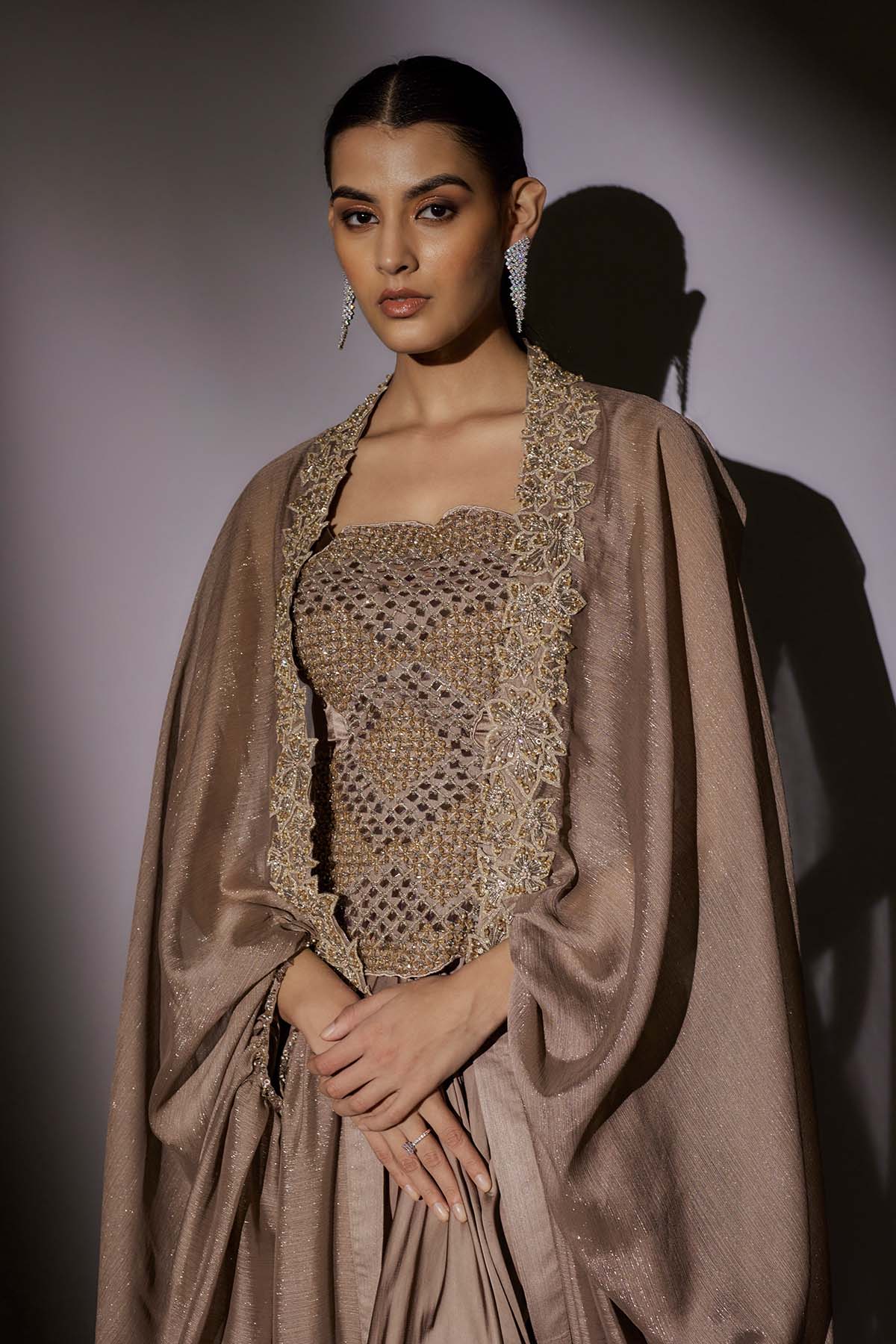 Skin Hand Embroidered Skirt Set