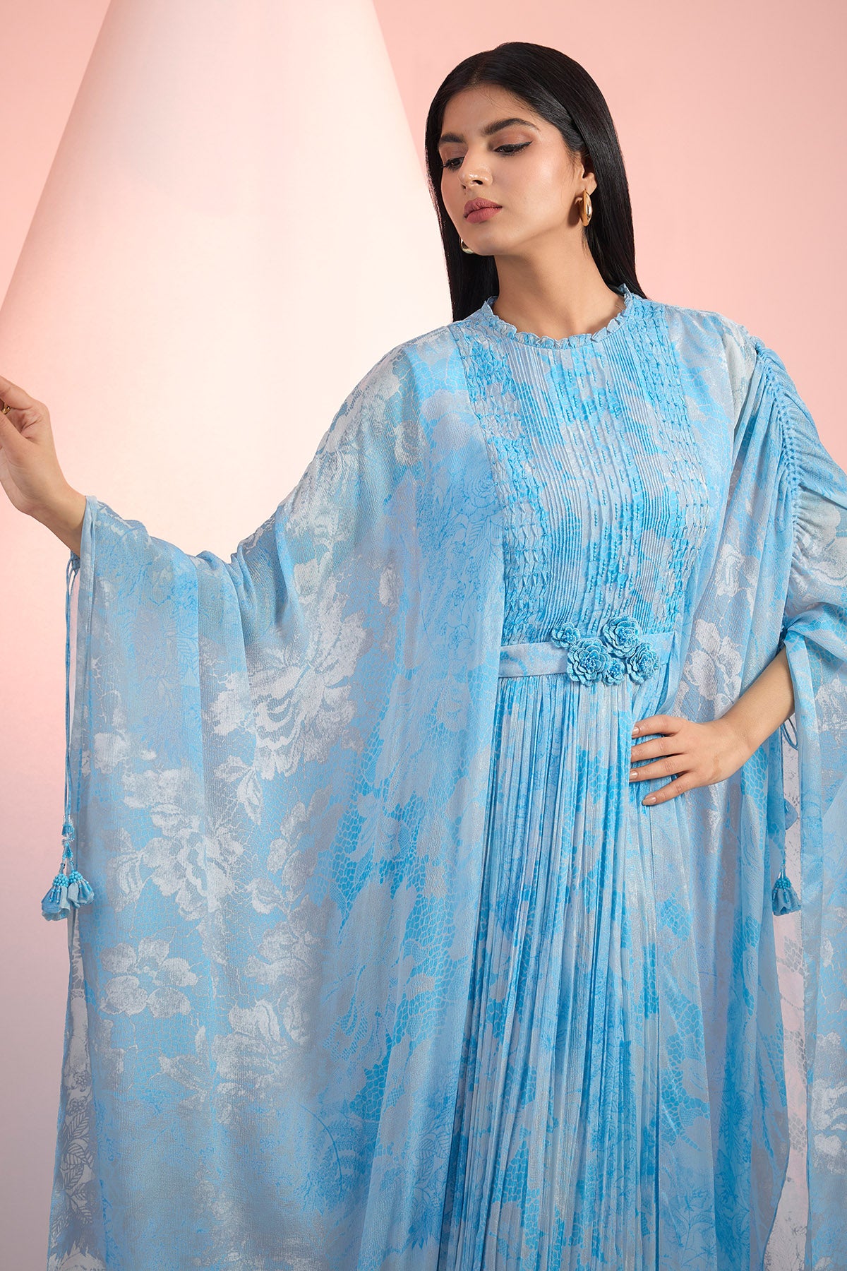 Sky Blue Chiffon Maxi Dress