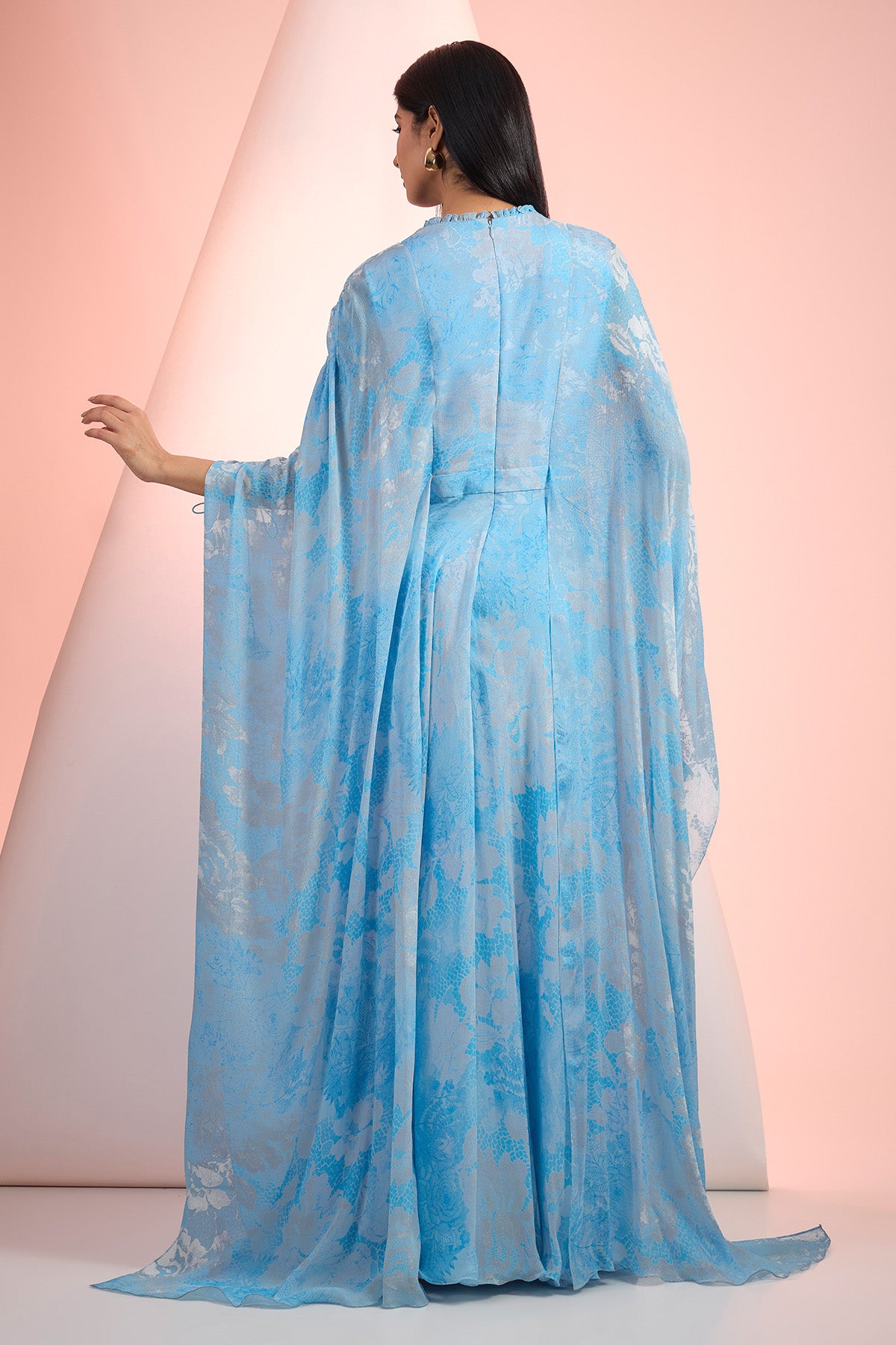 Sky Blue Chiffon Maxi Dress