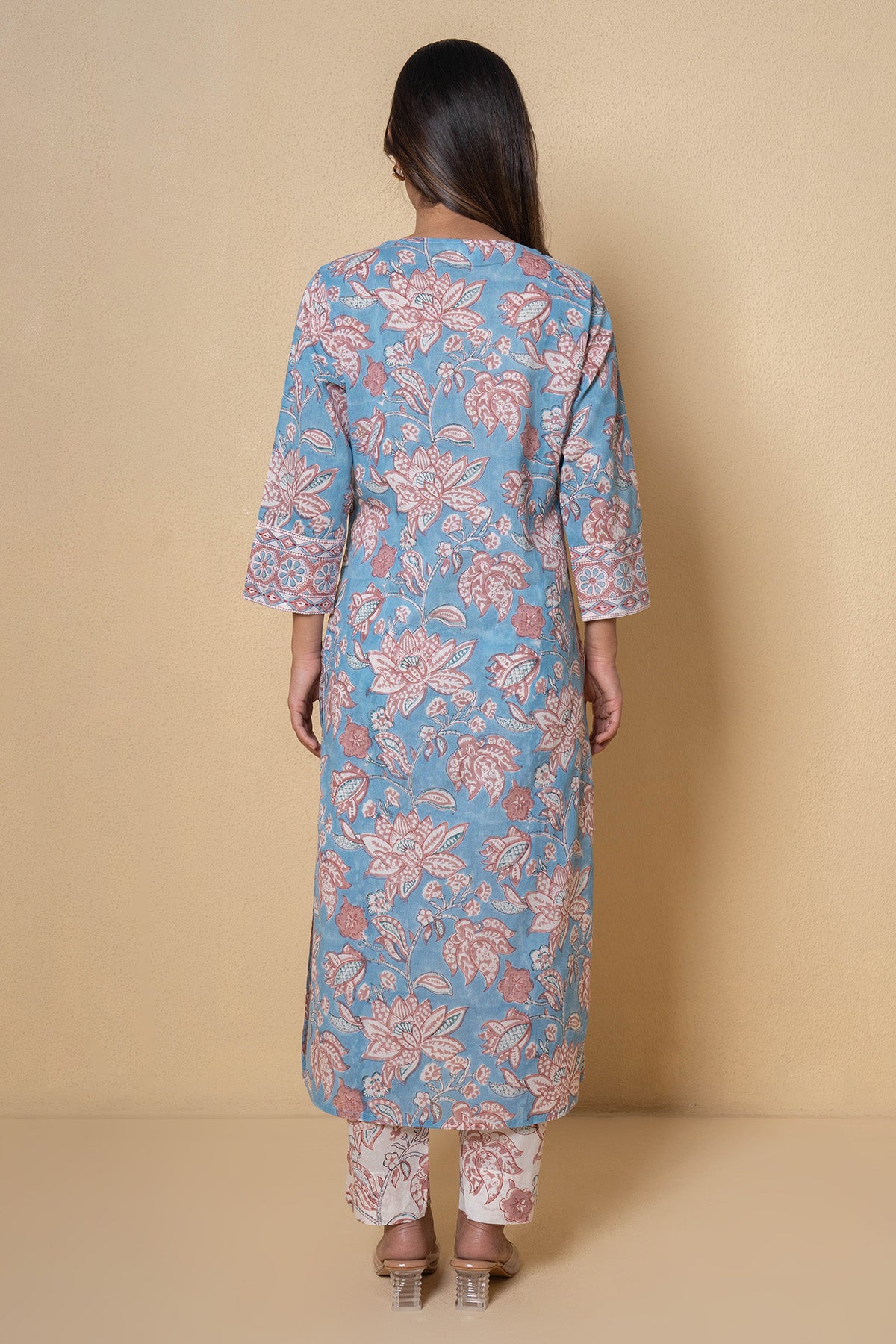 Sky Blue Cotton Kurta Set