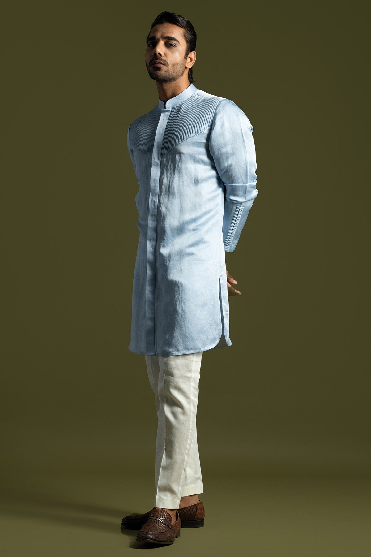 Sky Blue Pintucks Kurta & Pants