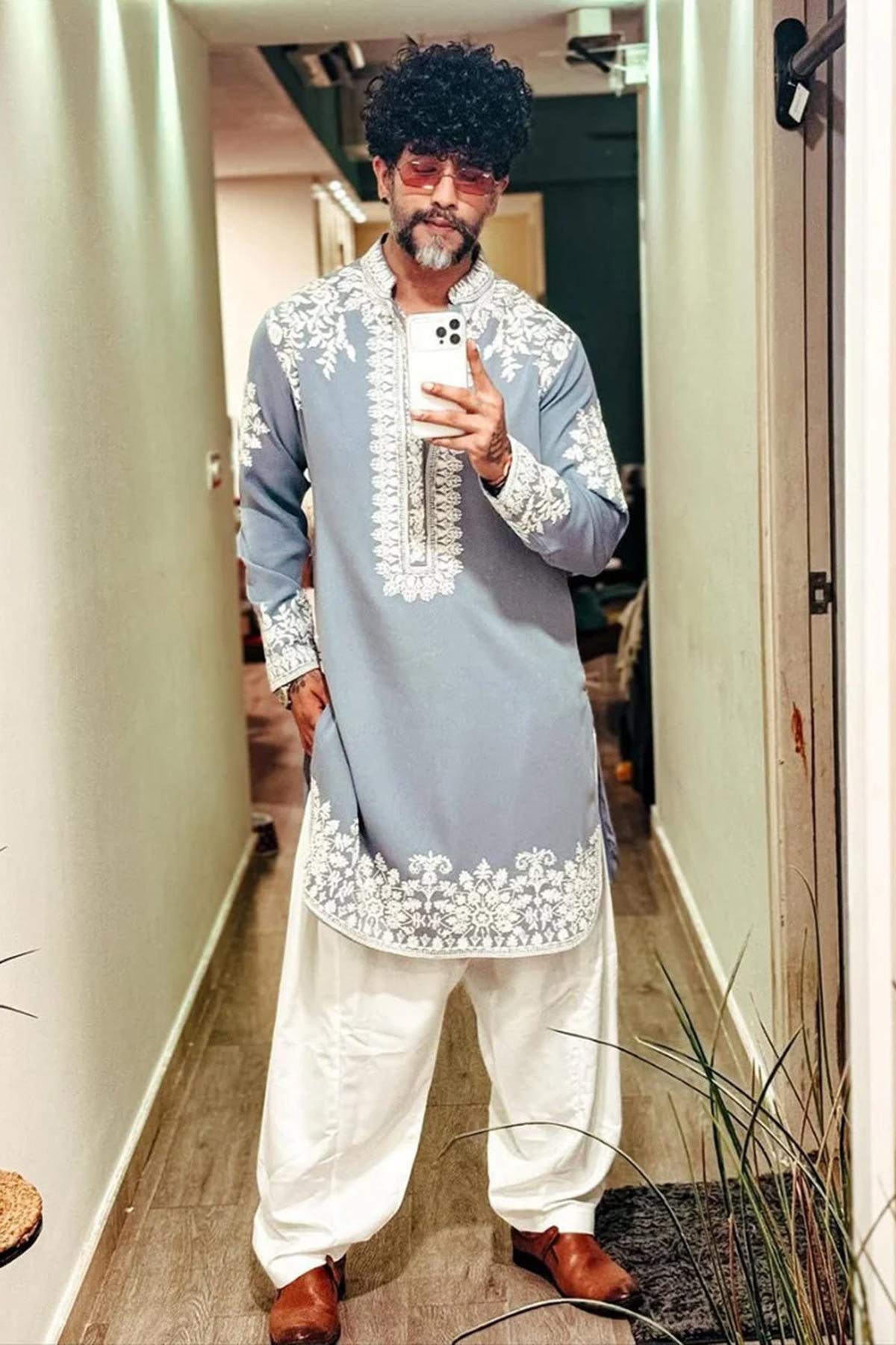 Sky Blue Rolex Embroidery Kurta
