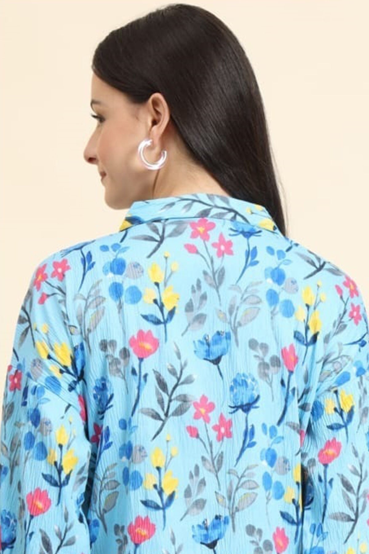 Sky Floral Half Sleeves Shirt