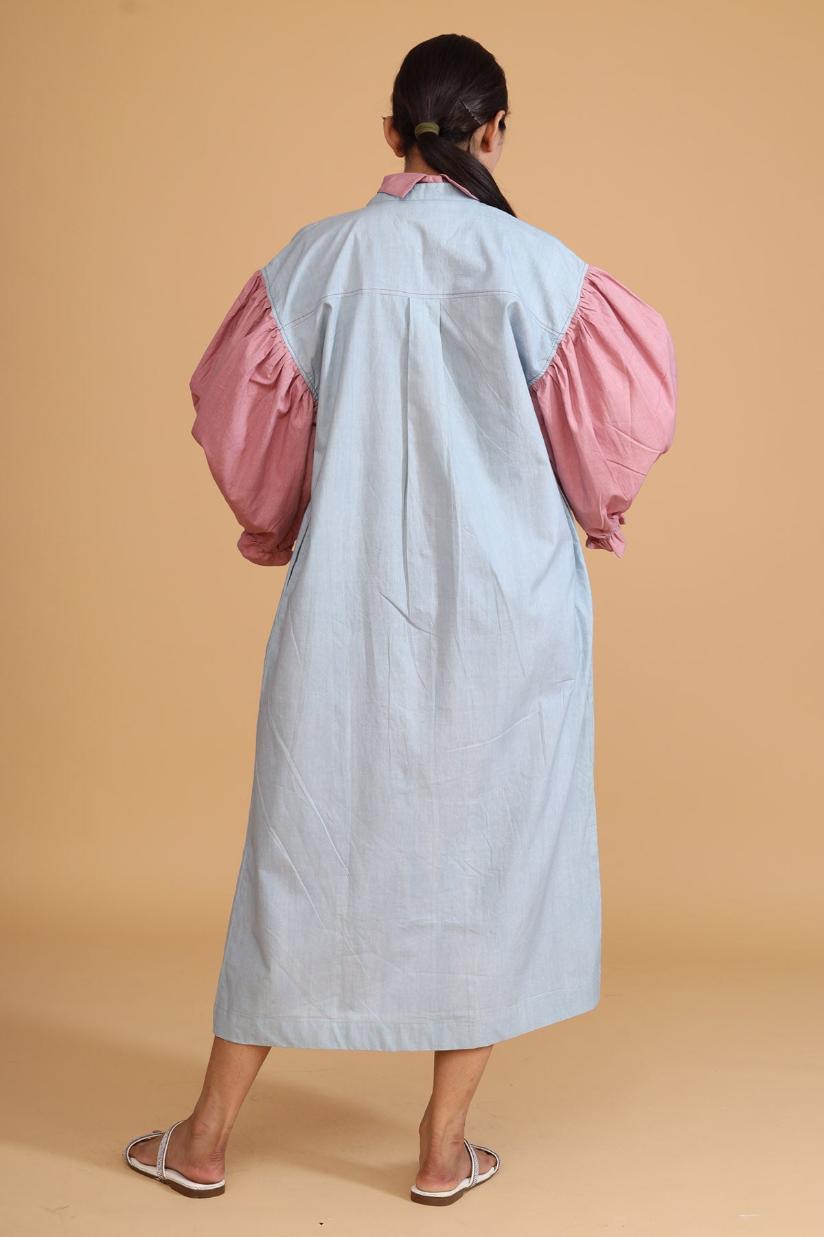 Sleeve Gathered Overlay & Dress