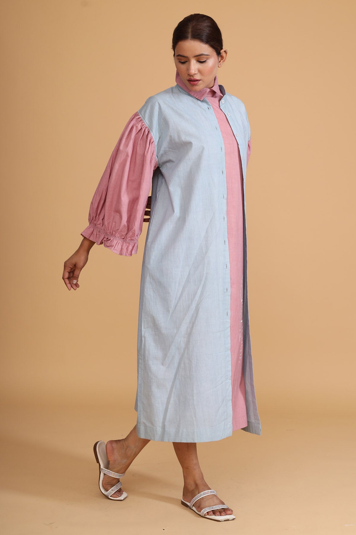 Sleeve Gathered Overlay & Dress