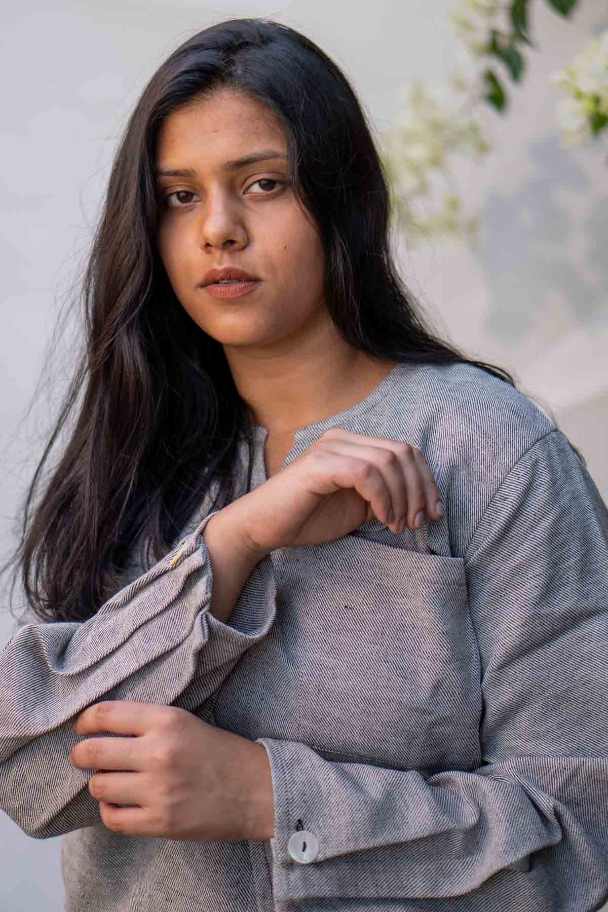 Sleeve Pleated Cotton Top