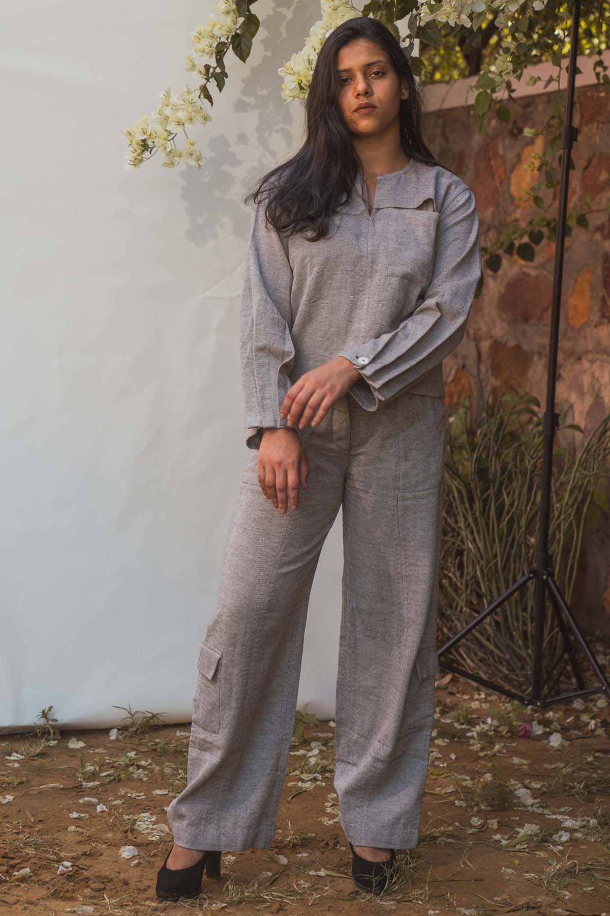 Sleeve Pleated Cotton Top