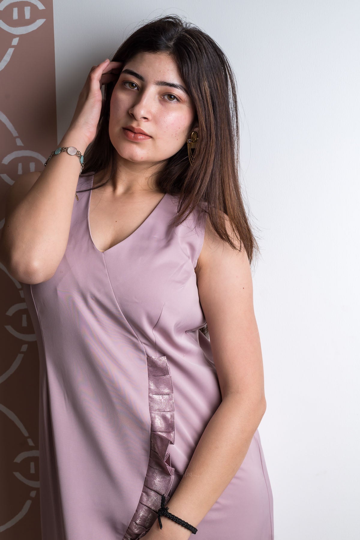 Sleeveless Frill Lavender Dress