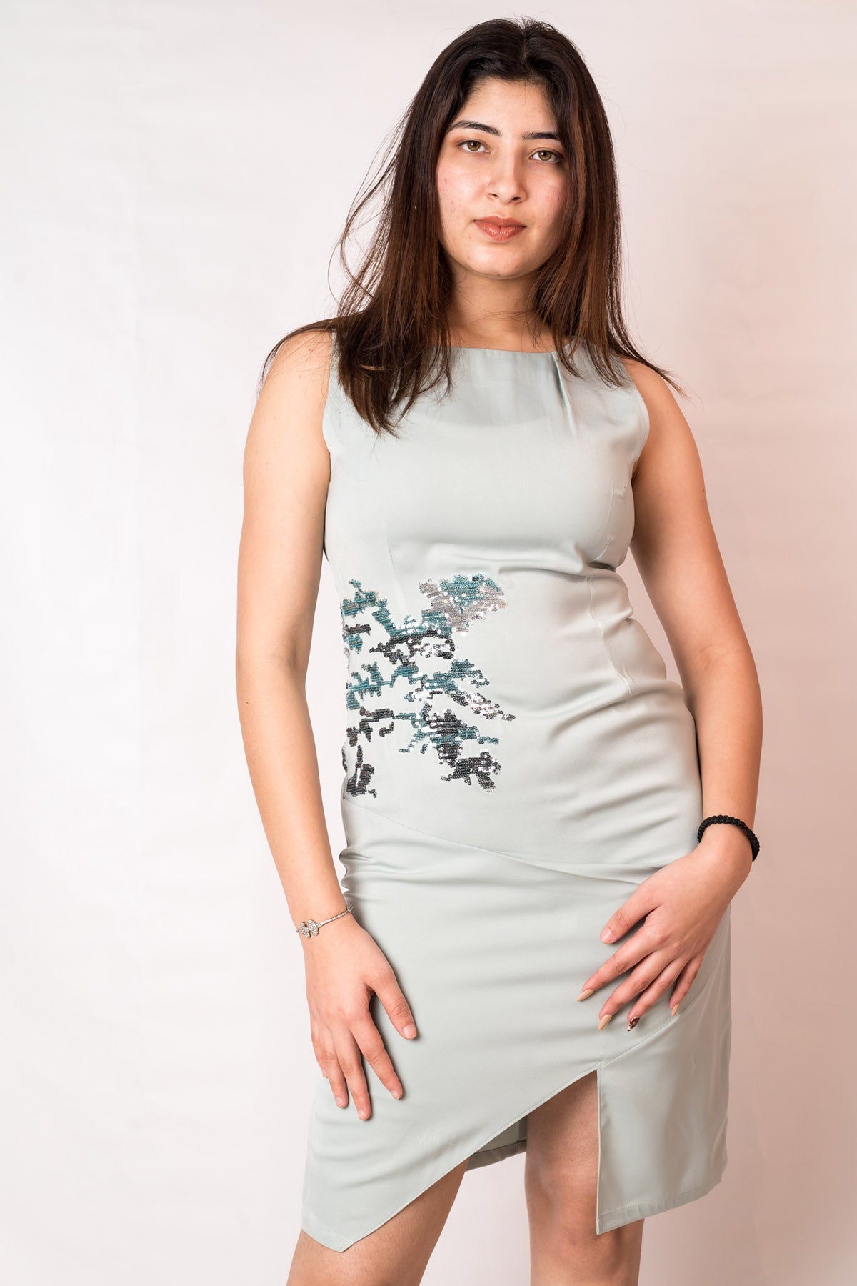 Sleeveless Patchwork Mini Dress