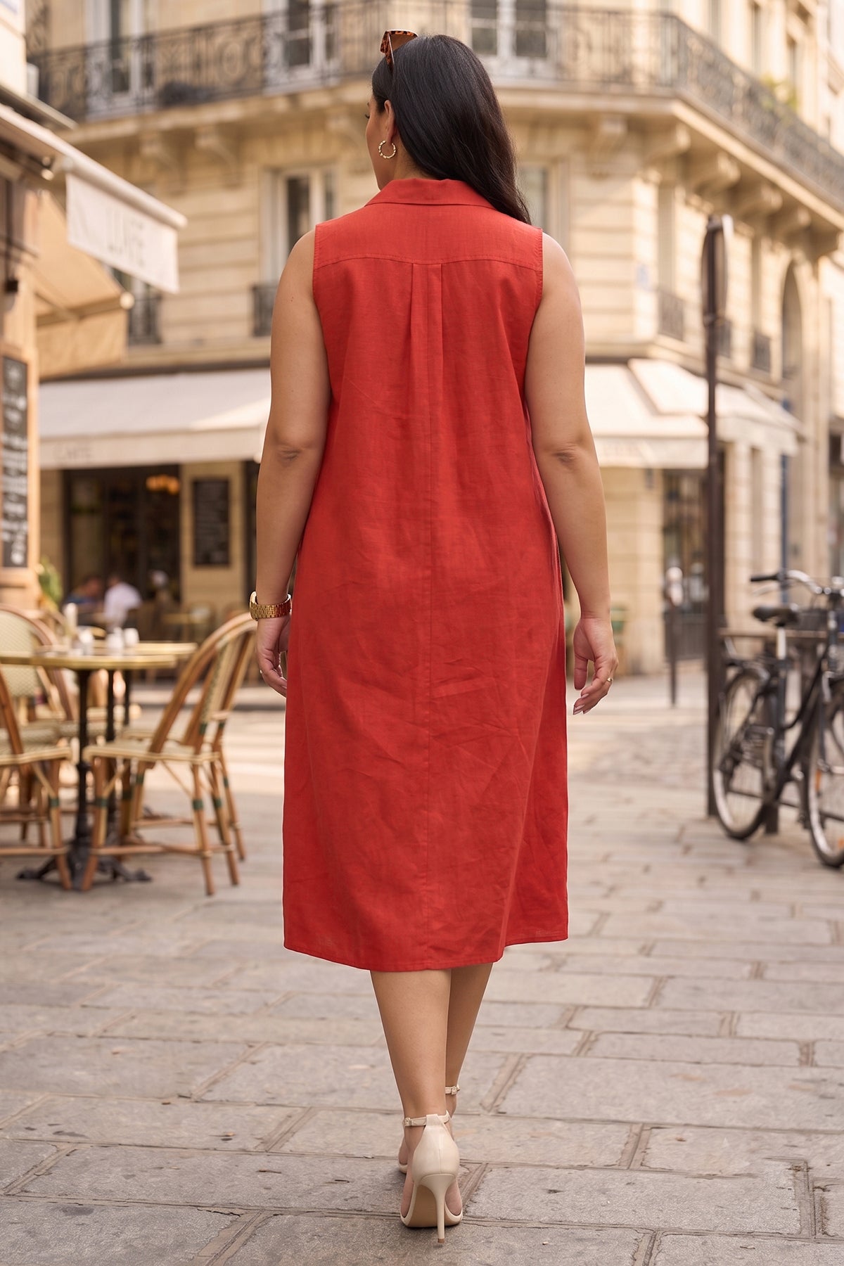 Sleeveless Tomato Shirt Dress