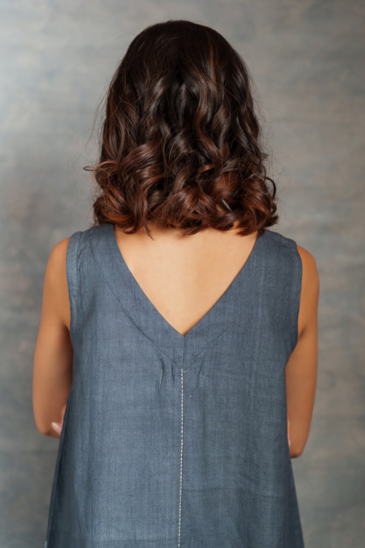 Smock Black Cotton Mini Dress