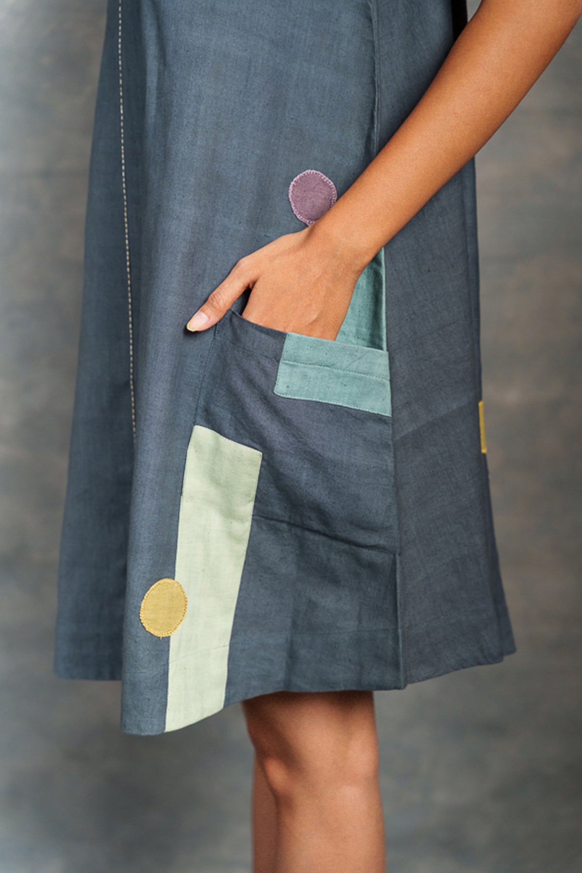 Smock Black Cotton Mini Dress