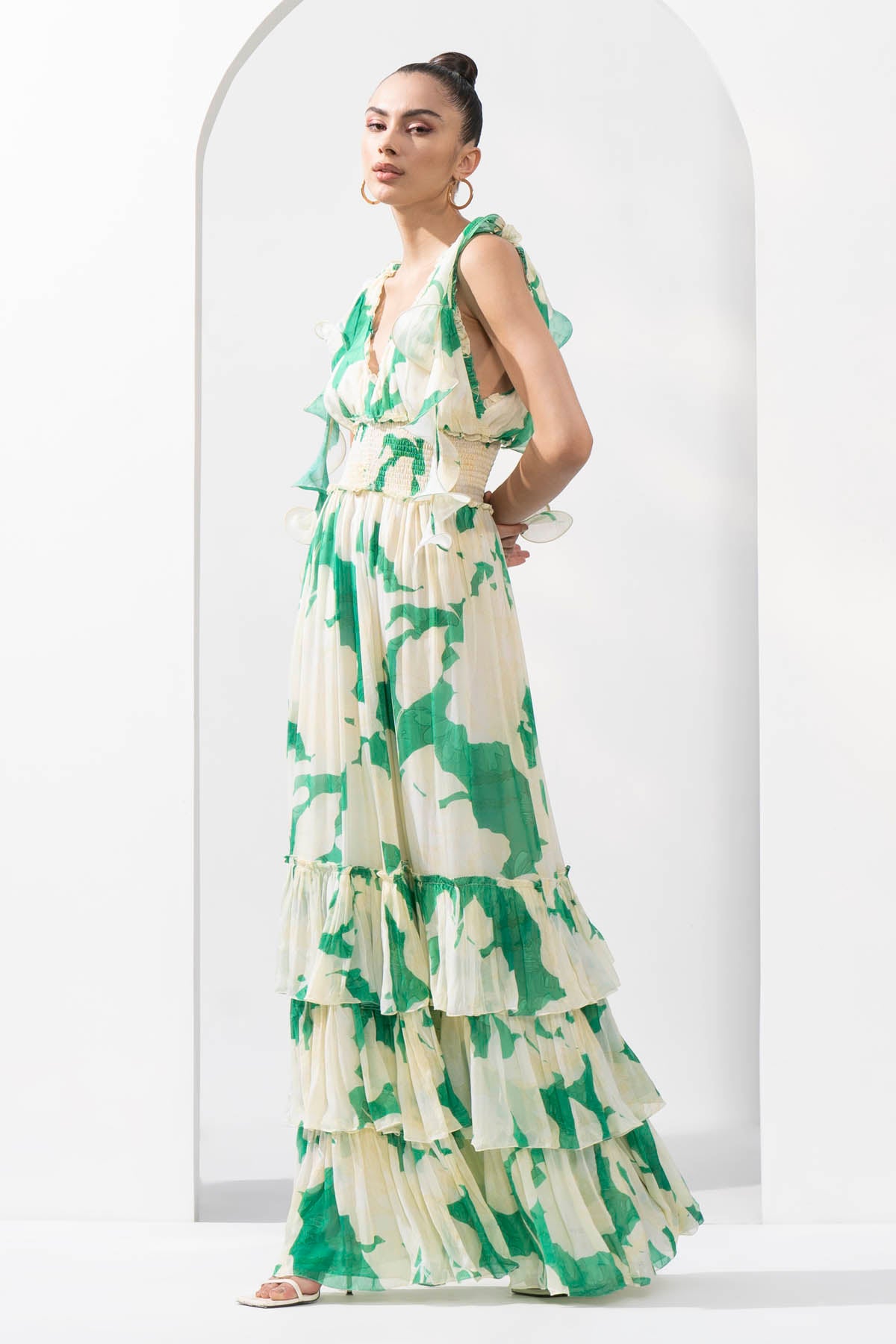 Smocked Waist Tiered Dress