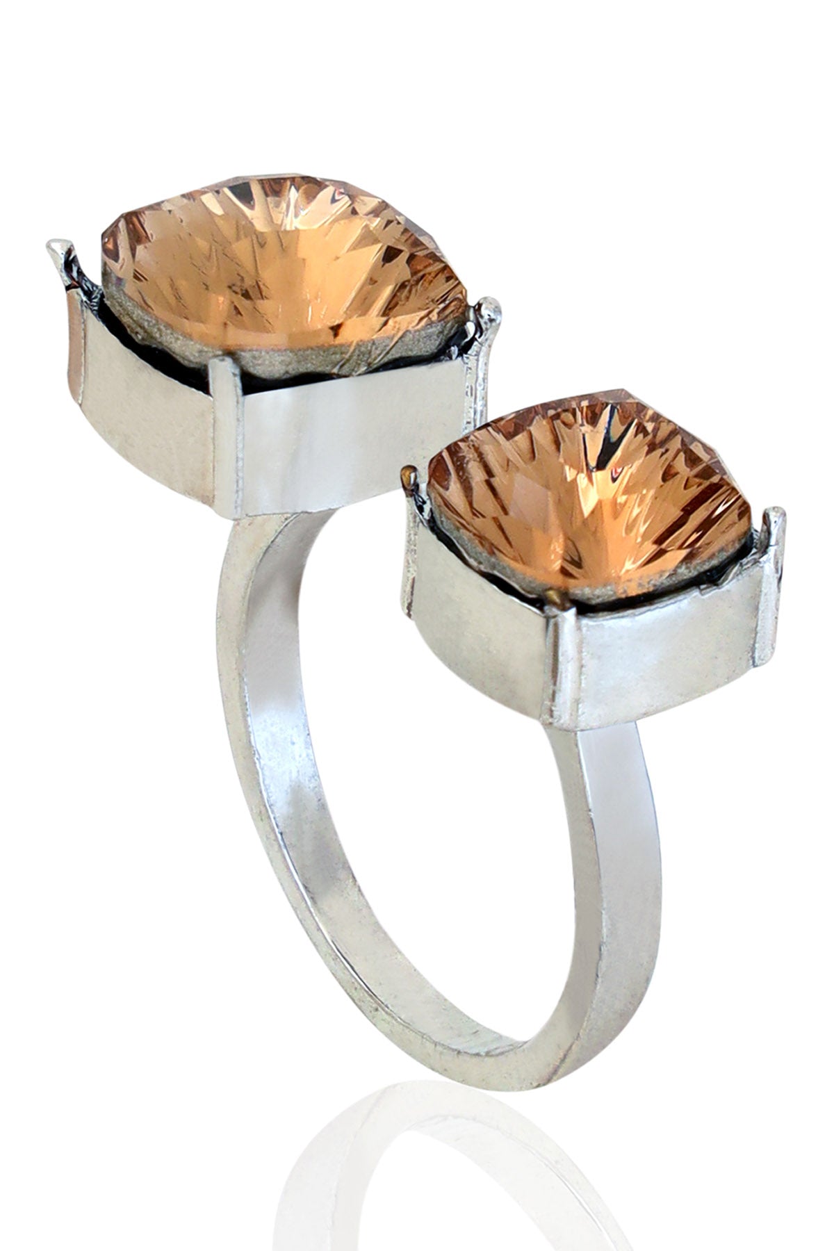 Smoky Quartz Crystal Ring