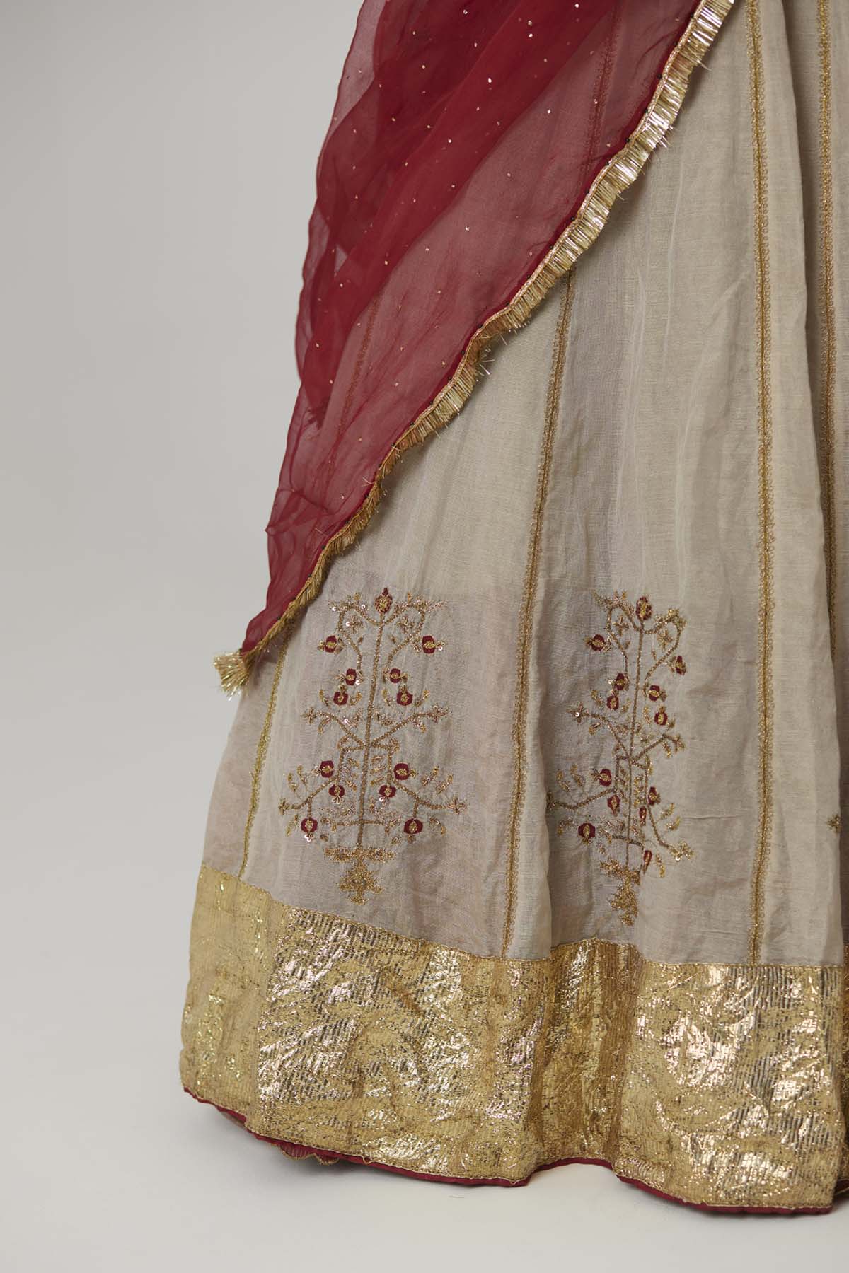 Soft Gold Embroidered Lehenga Set