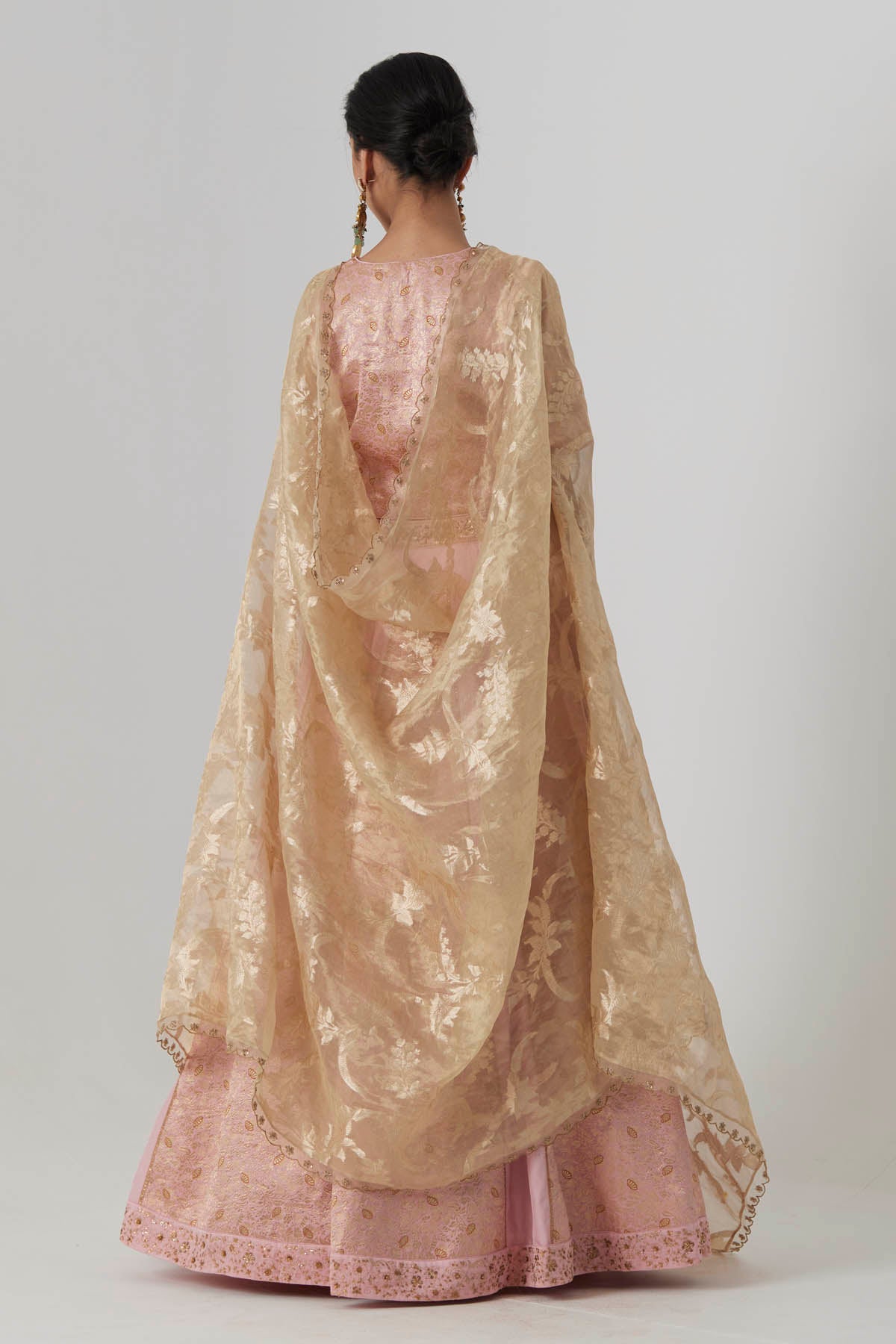 Soft Pink Brocade Lehenga Set