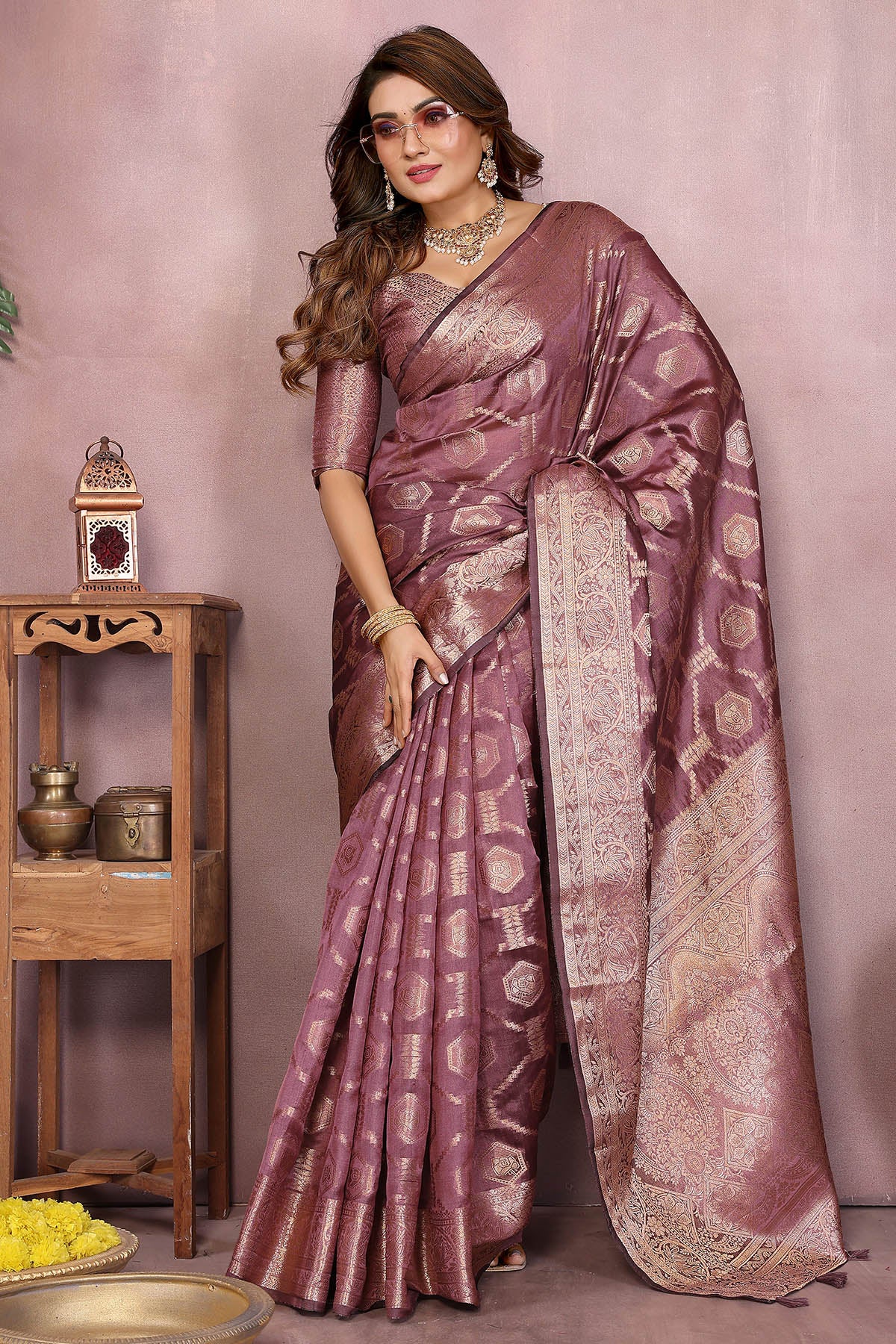Soft Organza Fancy Purple Saree