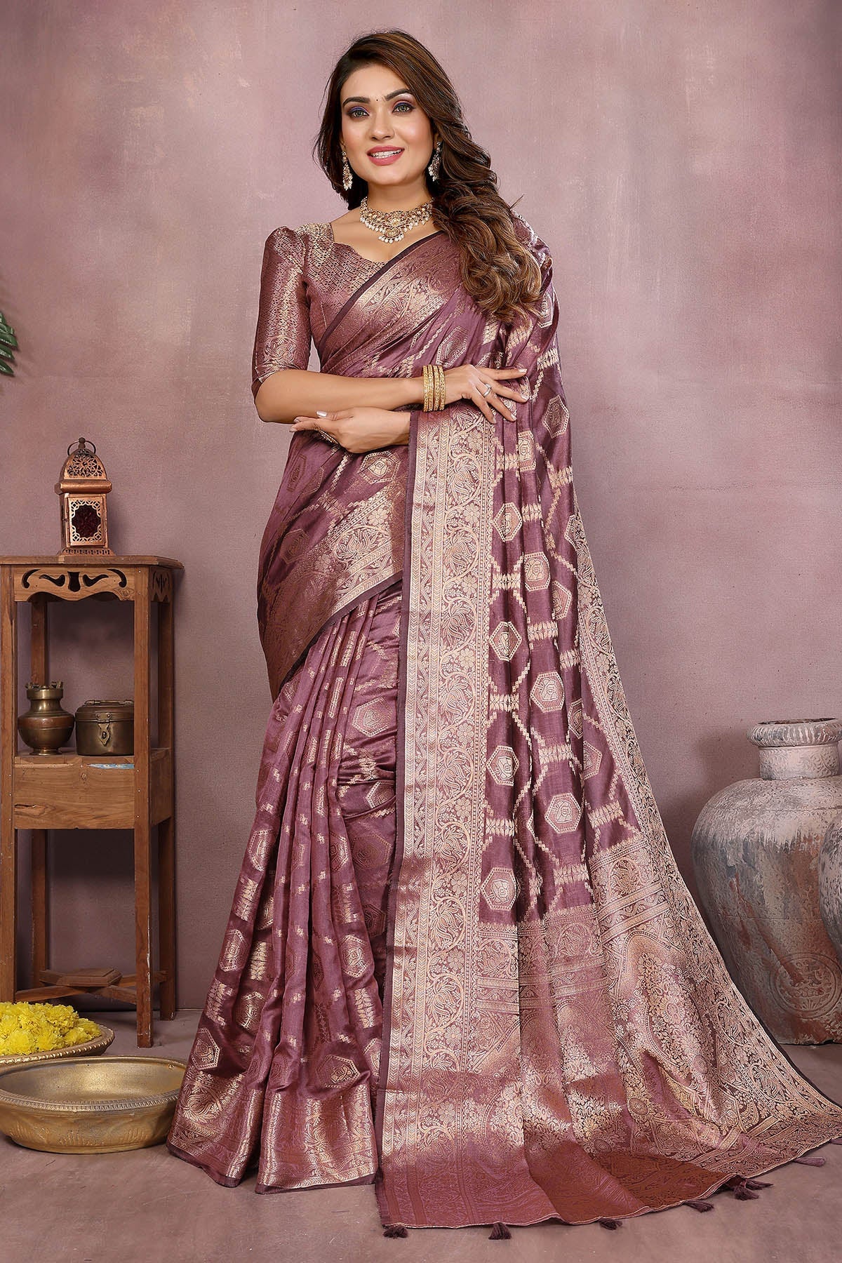 Buy Soft Organza Fancy Purple Saree for women by Aastha Fashion online available at scrollnshops