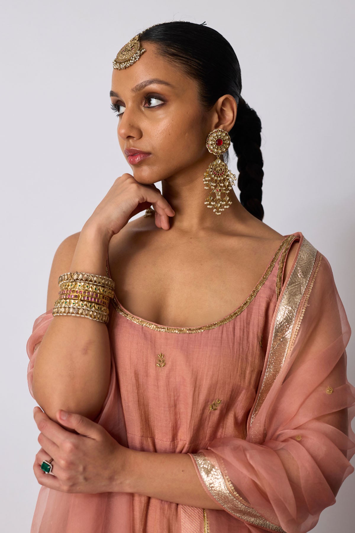 Soft Pink Zardozi Sharara Set