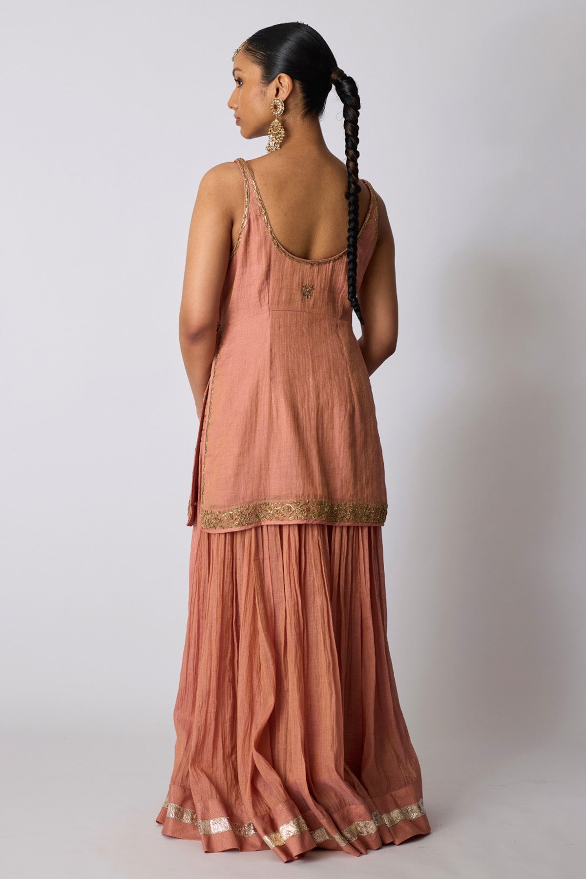 Soft Pink Zardozi Sharara Set