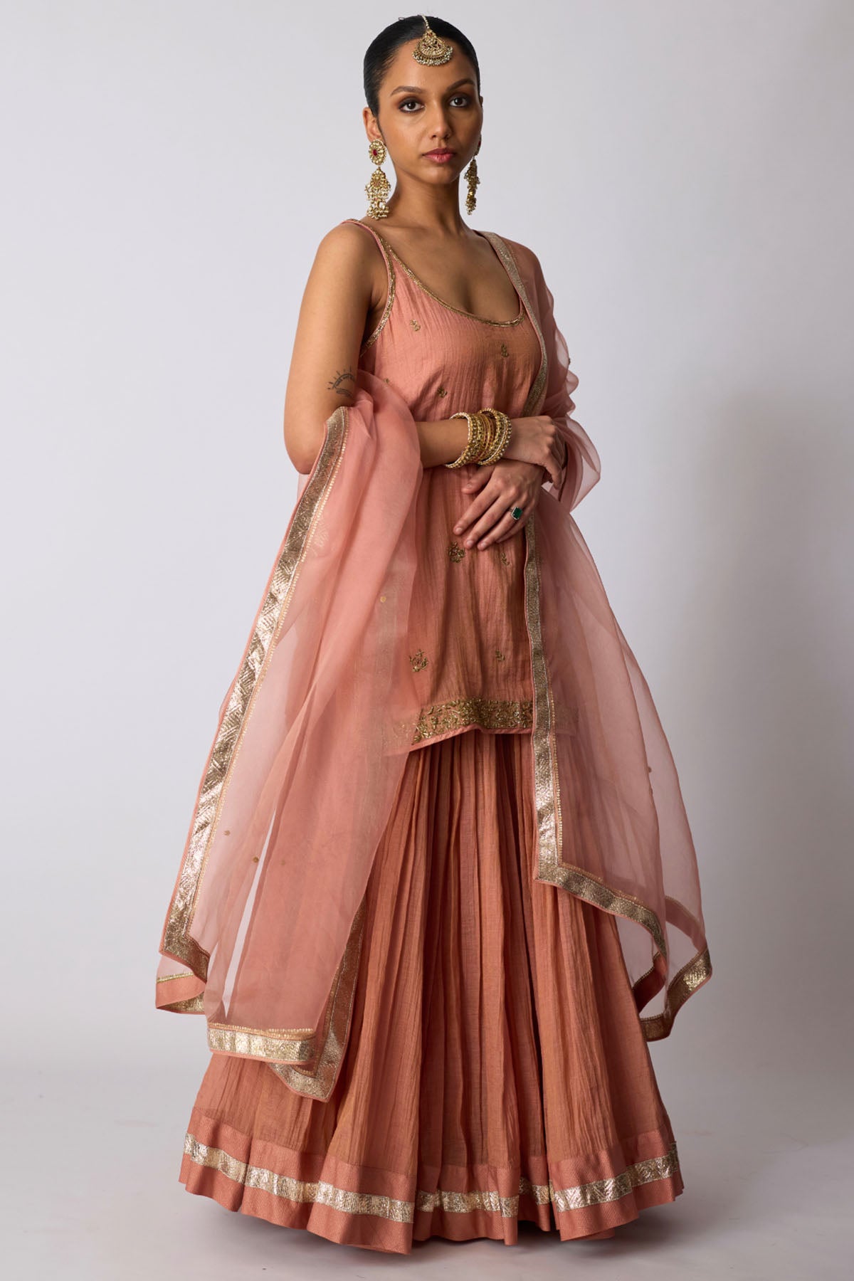 Soft Pink Zardozi Sharara Set