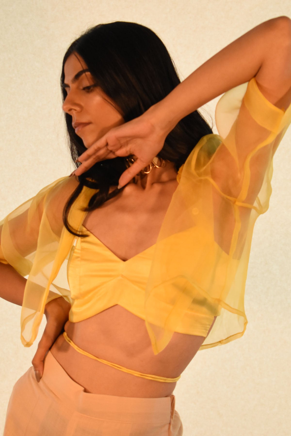 Soleil Organza Cropped Shirt