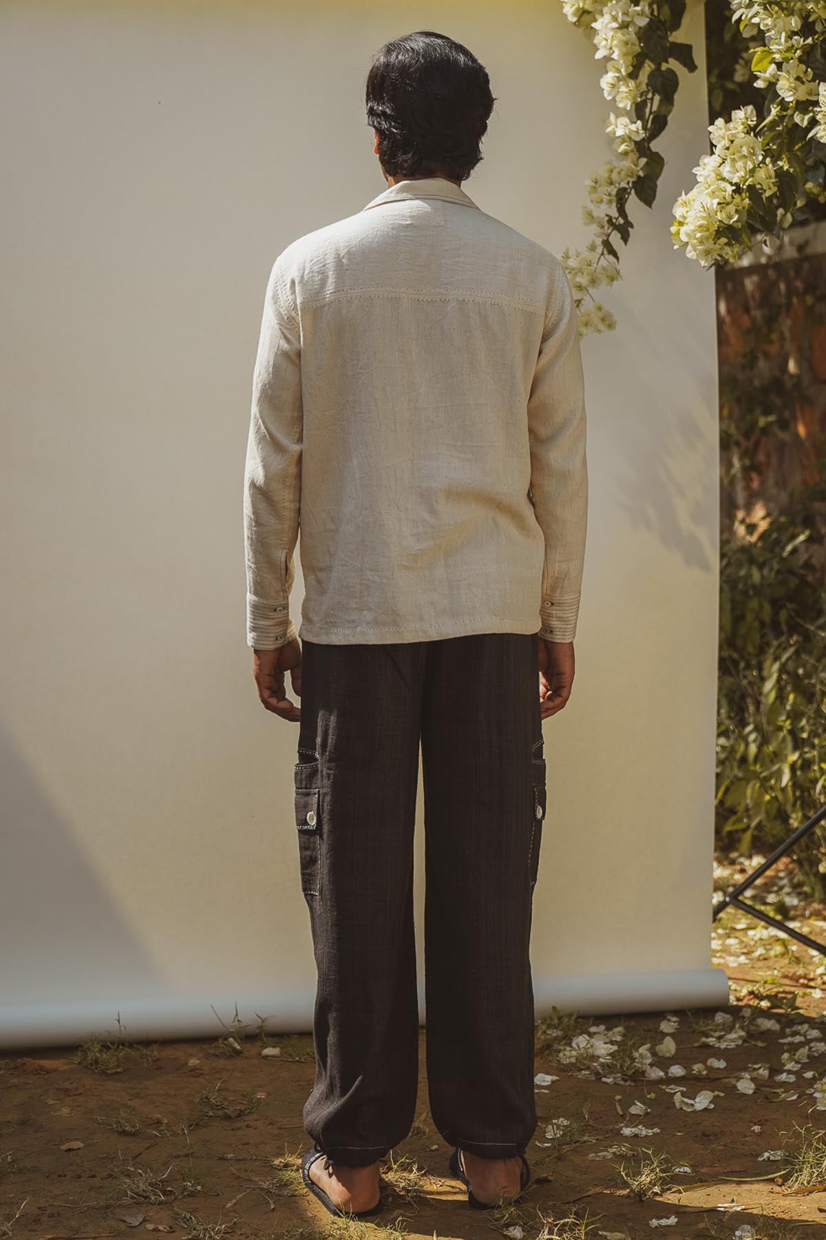 Spread Collar Cotton Shirt