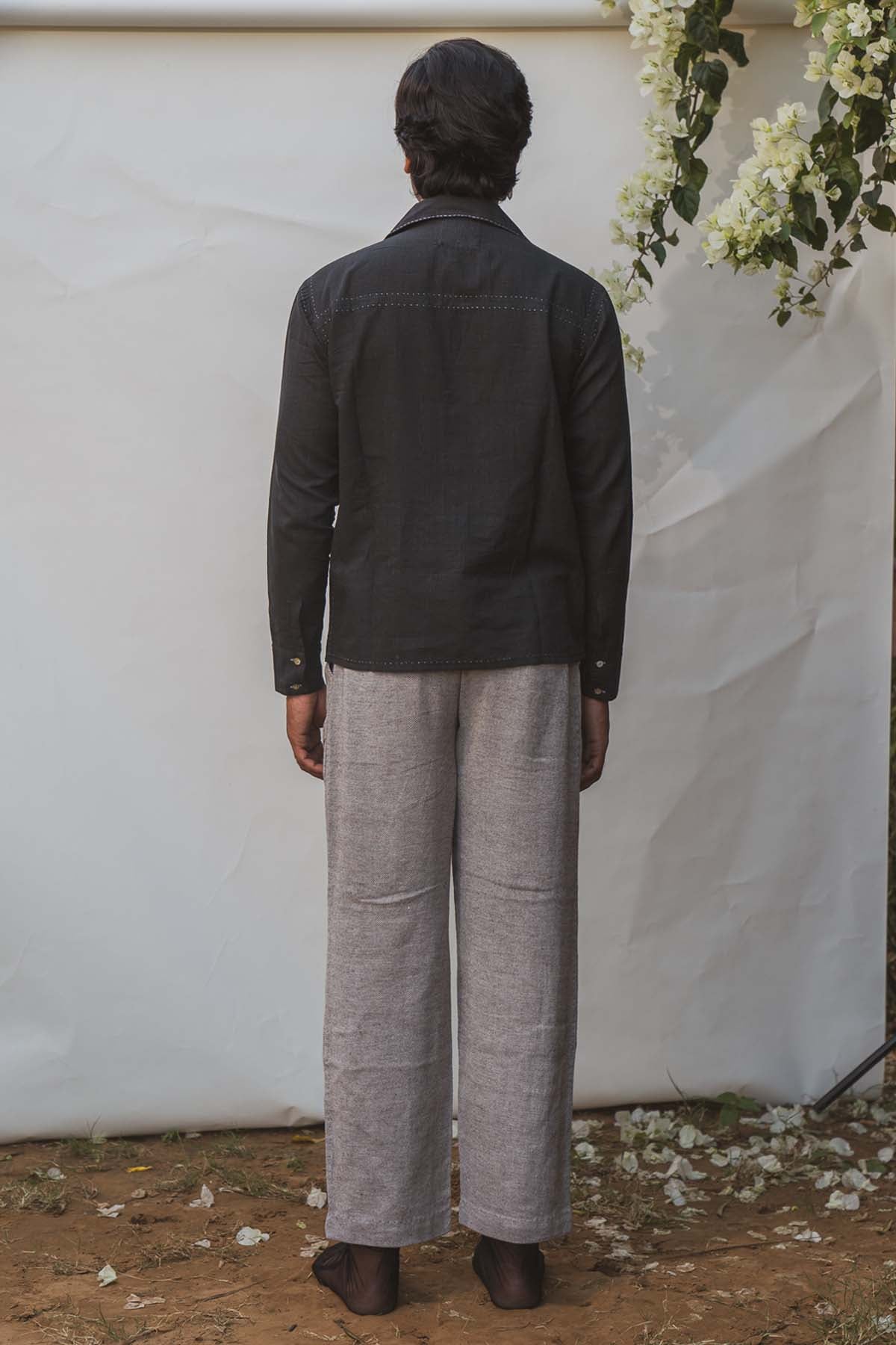 Spread Collar Sheer Shirt