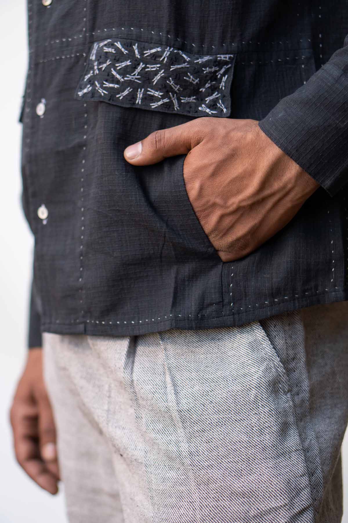 Spread Collar Sheer Shirt