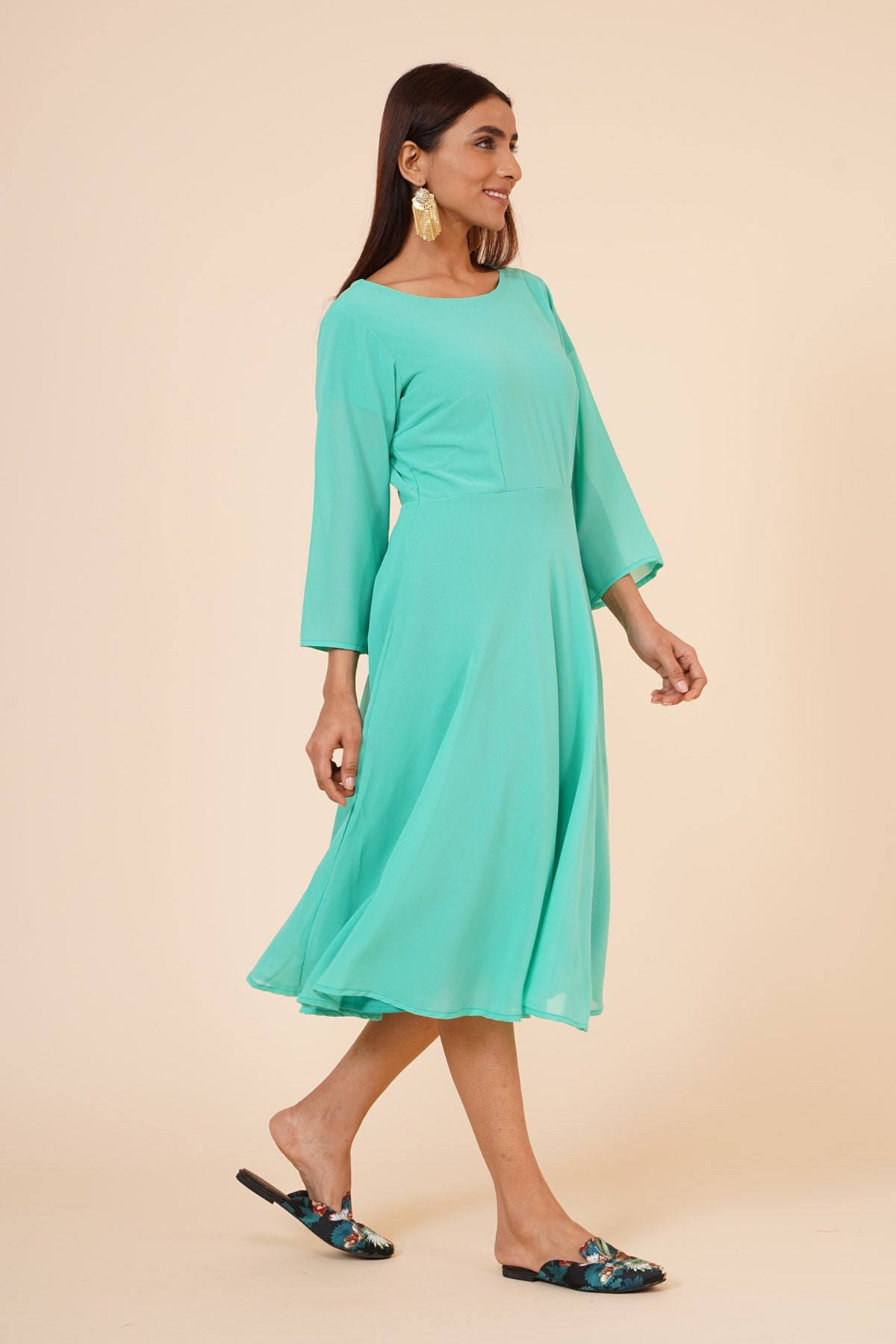 Spring Green Midi Dress