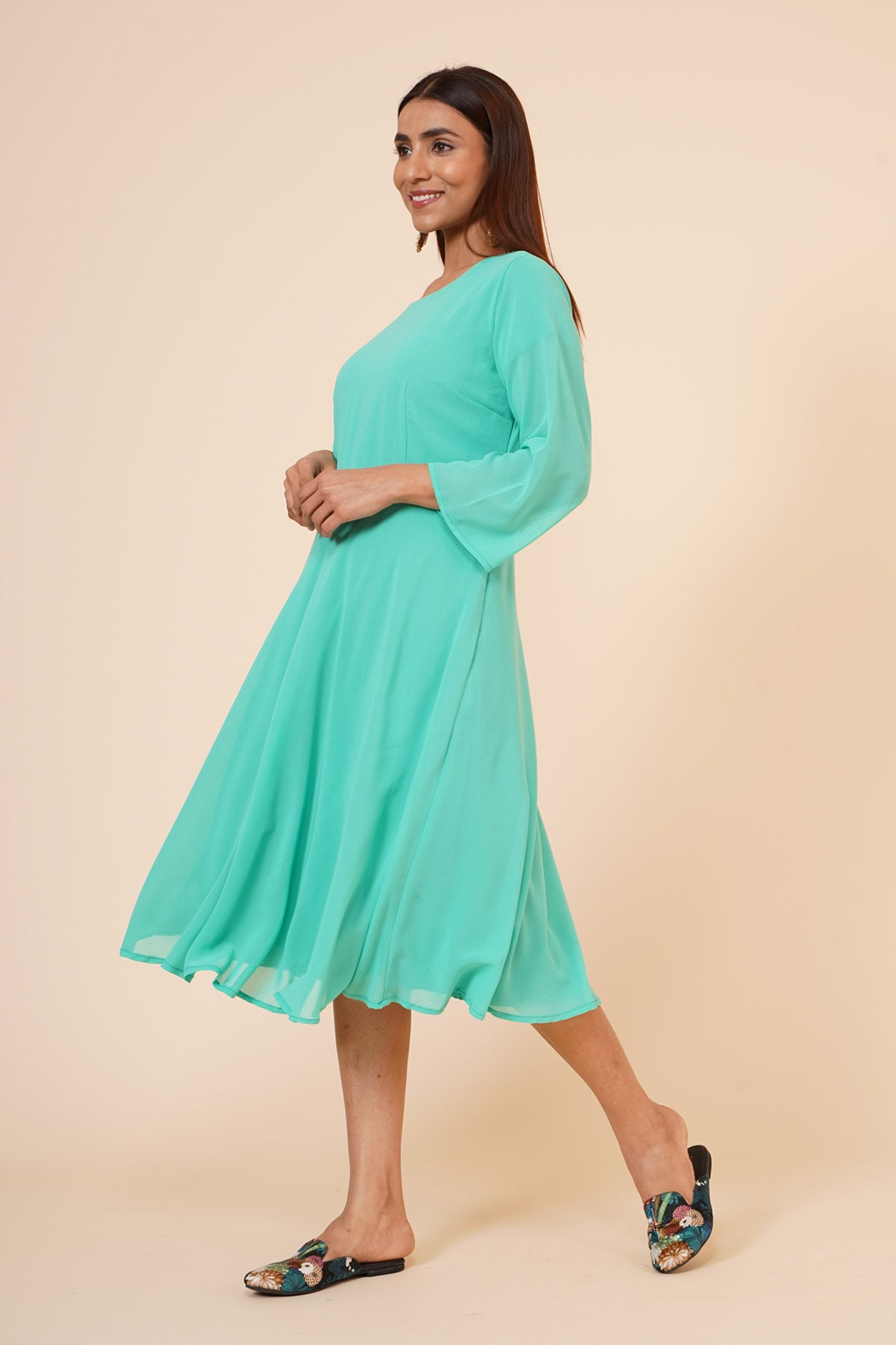 Spring Green Midi Dress