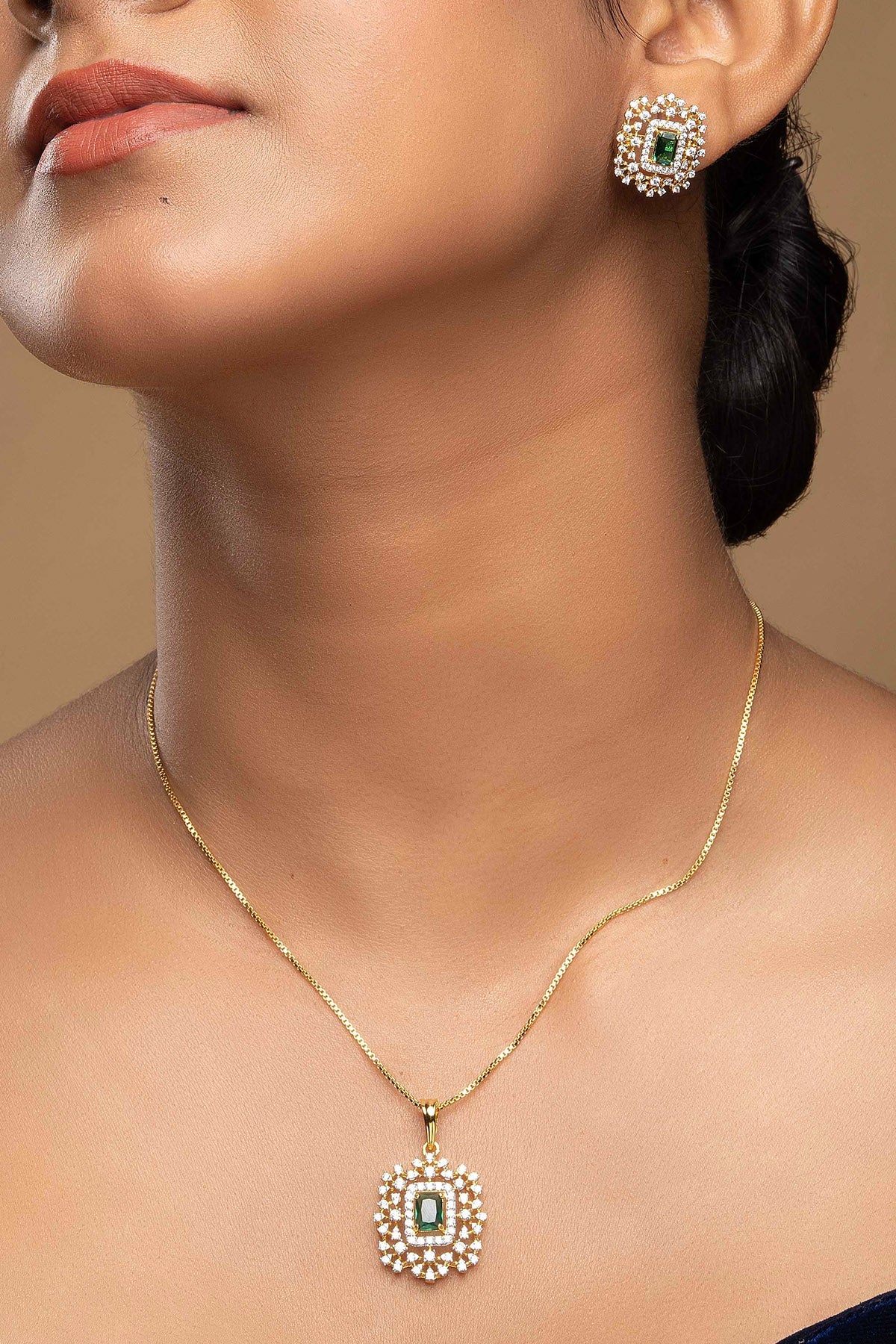 Buy Square Shaped Pendant & Earring for women by Sica online available at scrollnshops