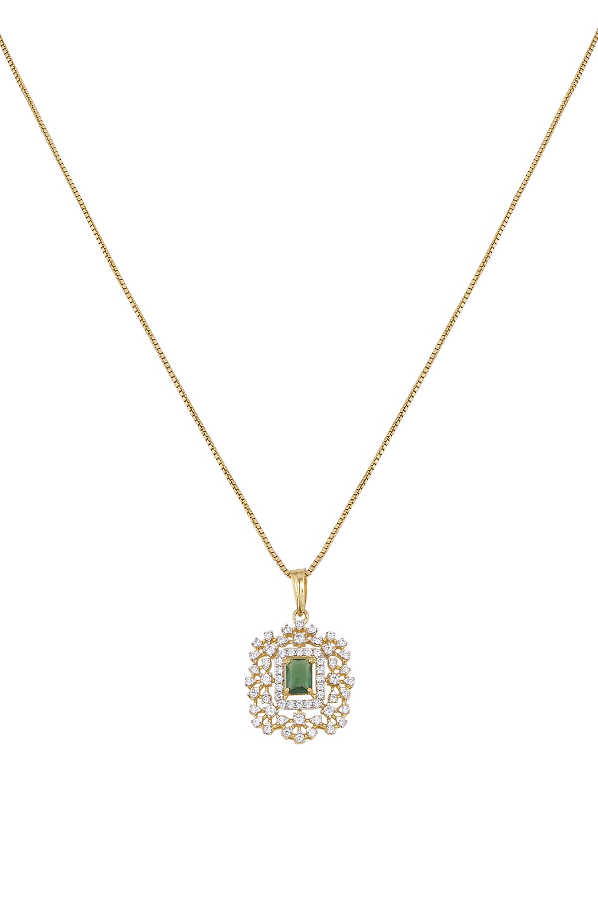 Square Shaped Pendant & Earring