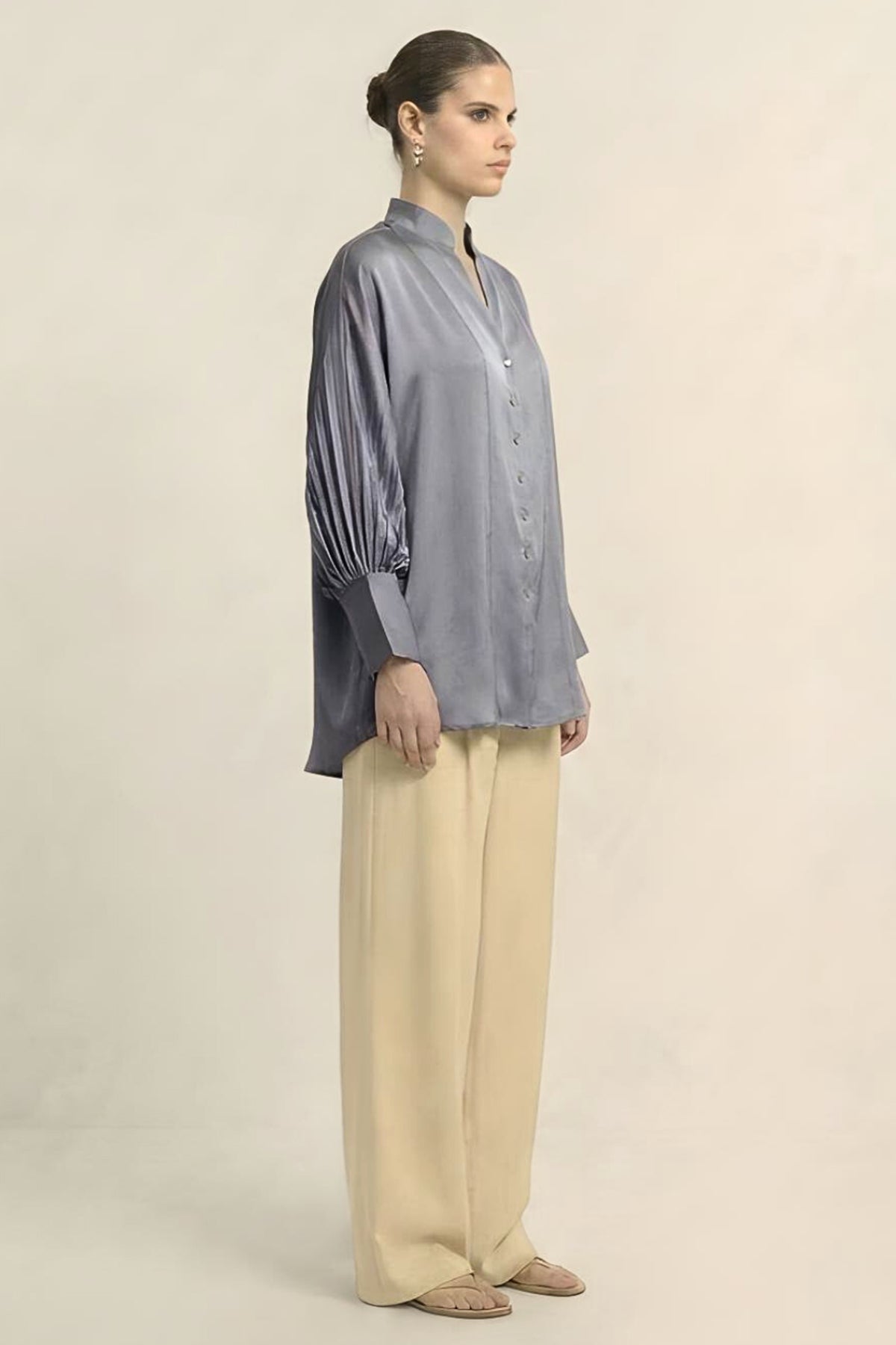 Steel Grey Batwing Style Top