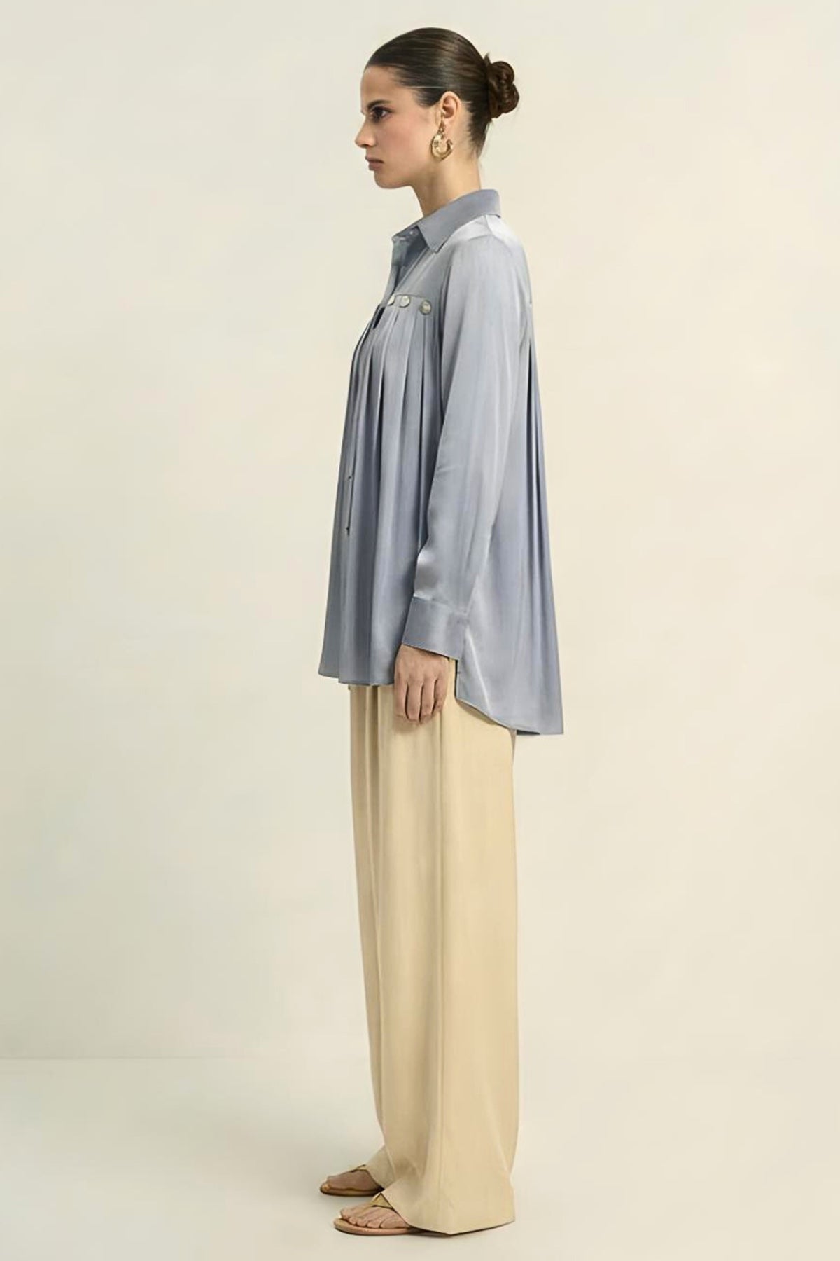 Steel Grey Bemberg Silk Shirt