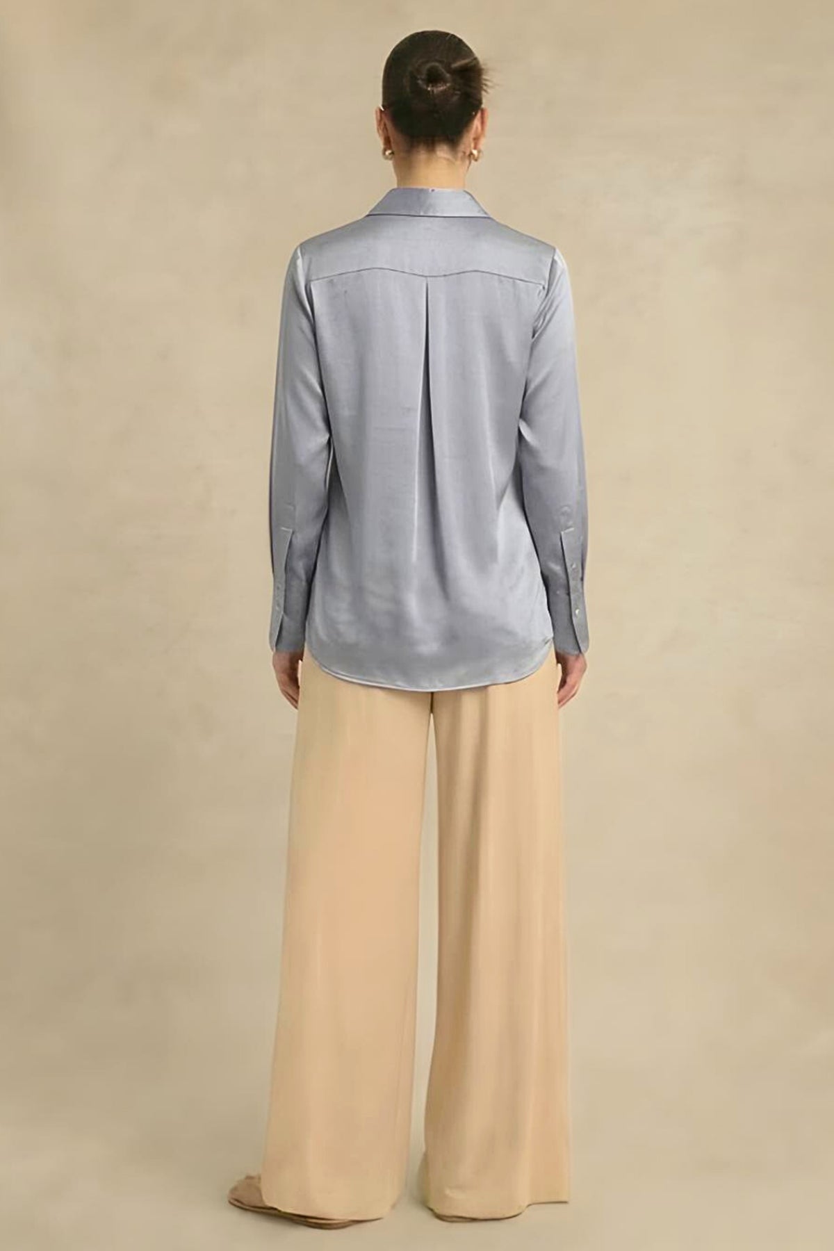 Steel Grey Bemberg Wrap Shirt