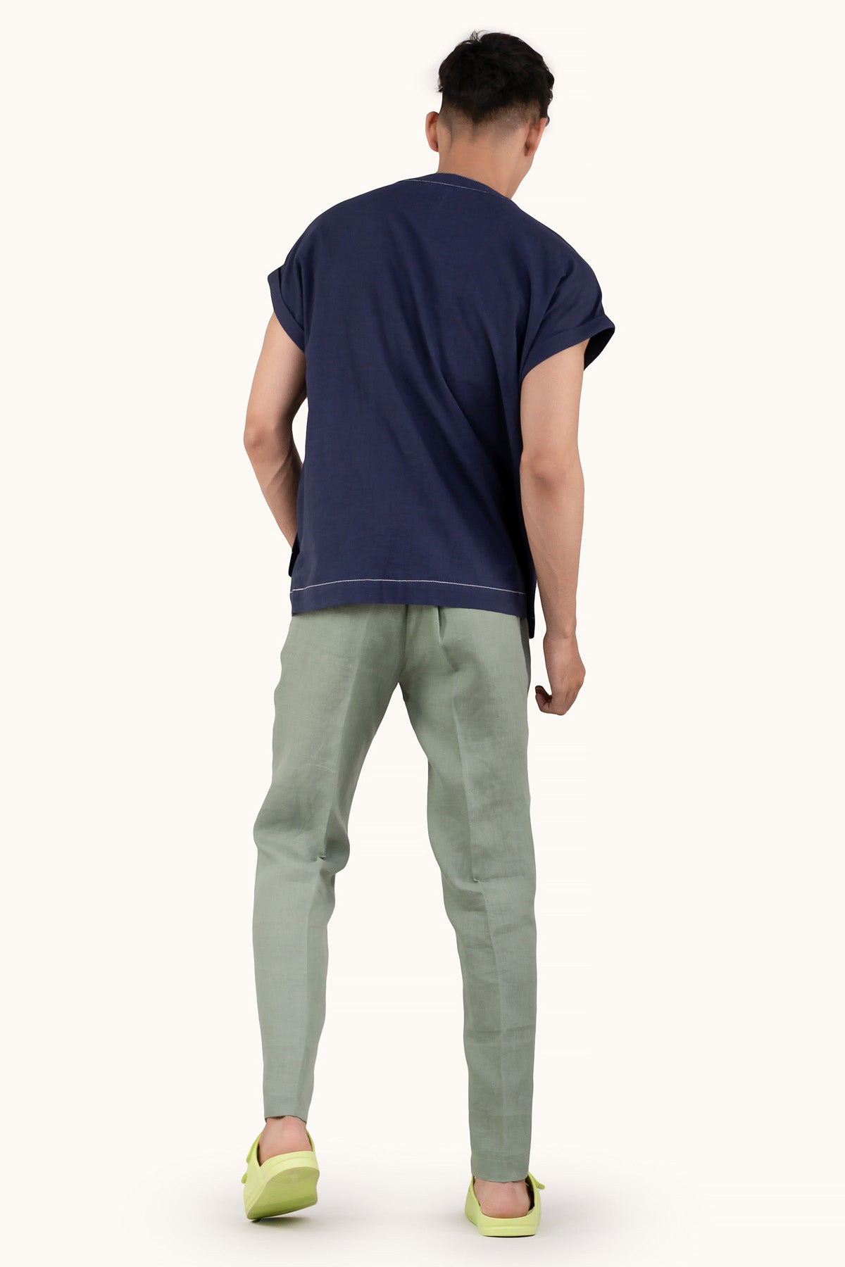 Straight Fitted Linen Pants