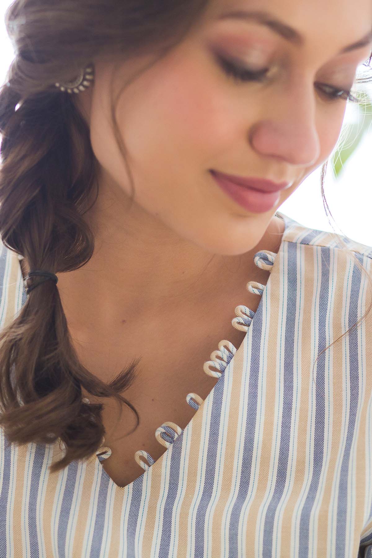 Stripe Print Cotton Kurta Set