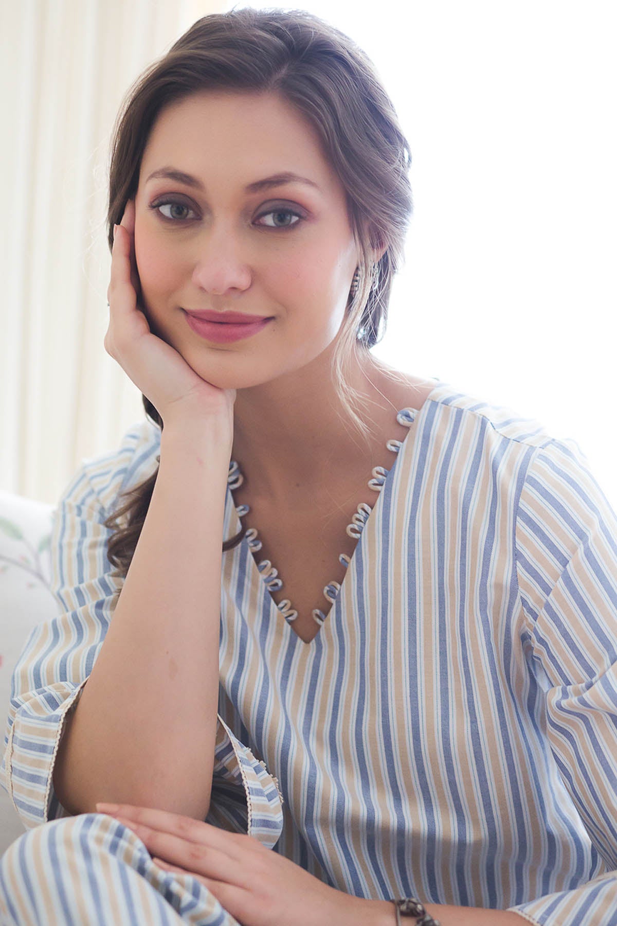 Stripe Print Cotton Kurta Set