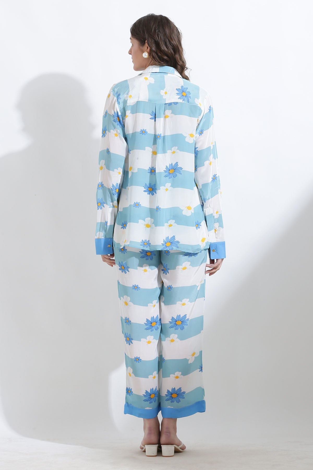 Striped Floral Crepe Co-ord Set