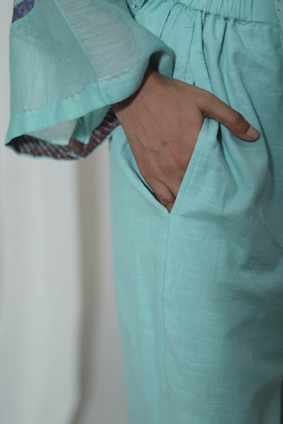 Summer Blue Chanderi Kurta Set