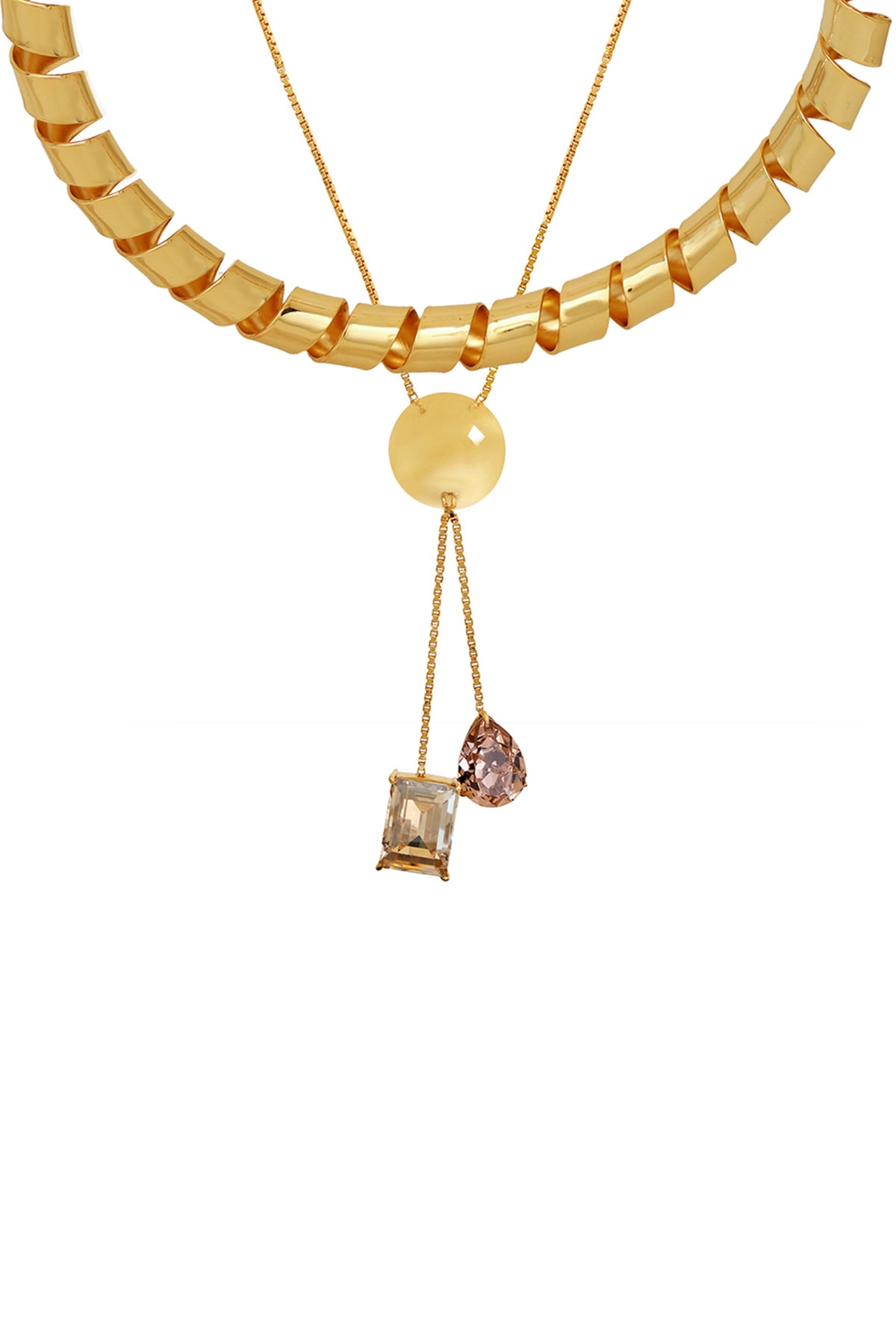 Swarovski Crystal Brass Necklace