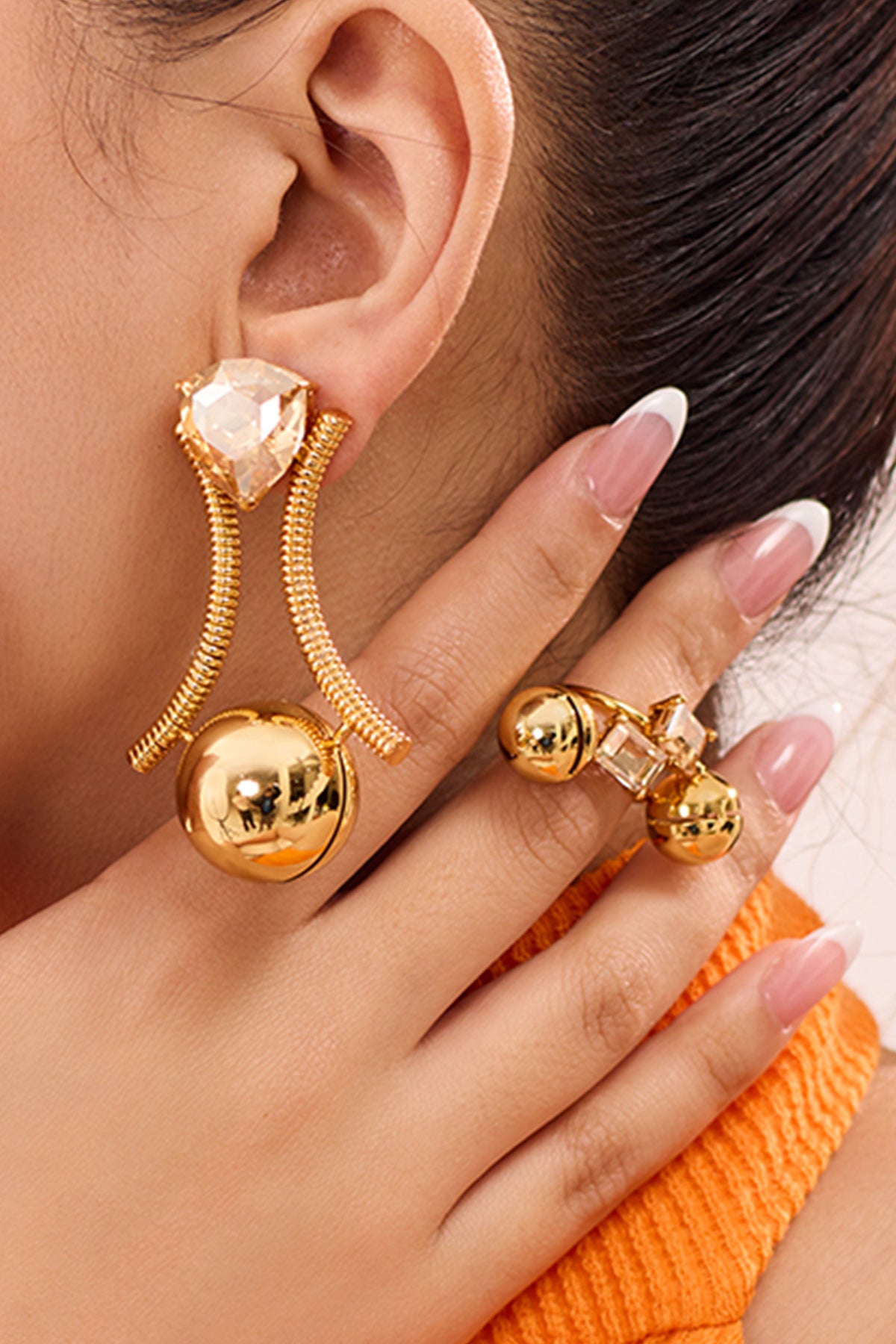 Swarovski Crystal Gold Danglers